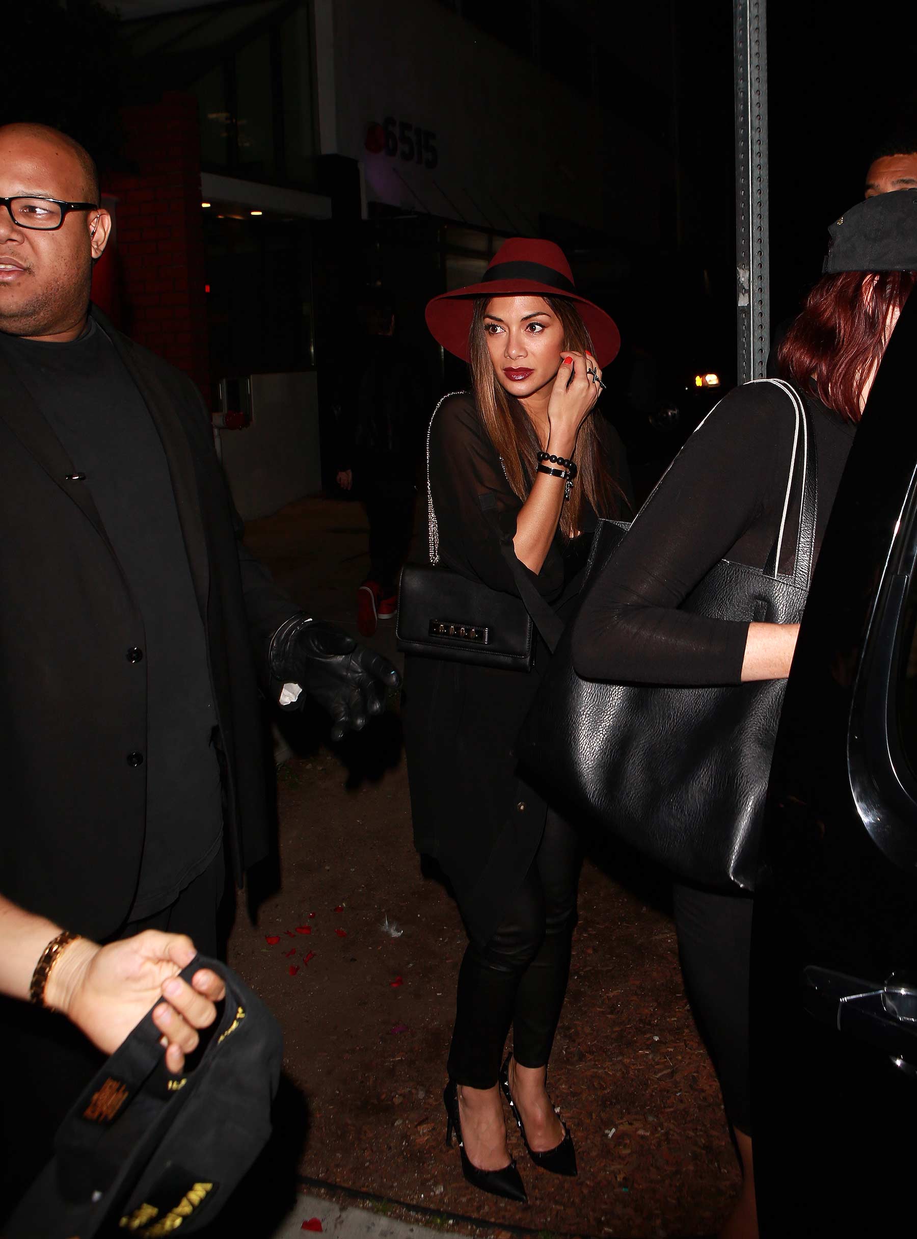 Nicole Scherzinger leaving Warwick Night Club