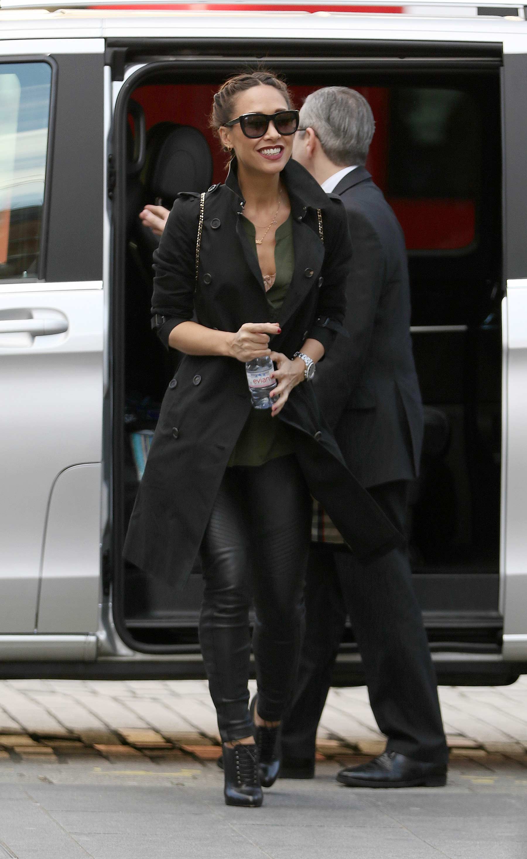 Myleene Klass arriving at Global Radio