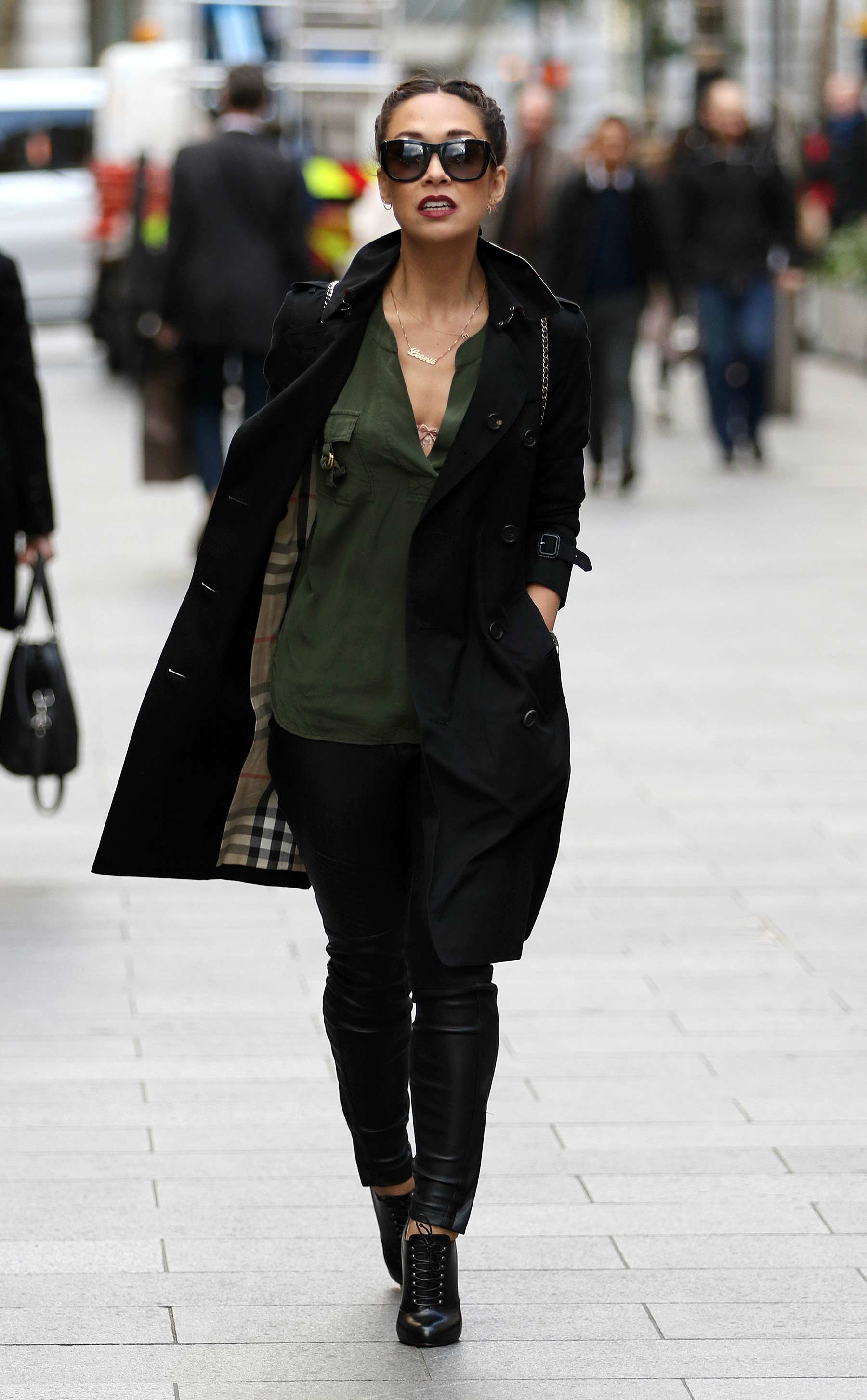 Myleene Klass arriving at Global Radio