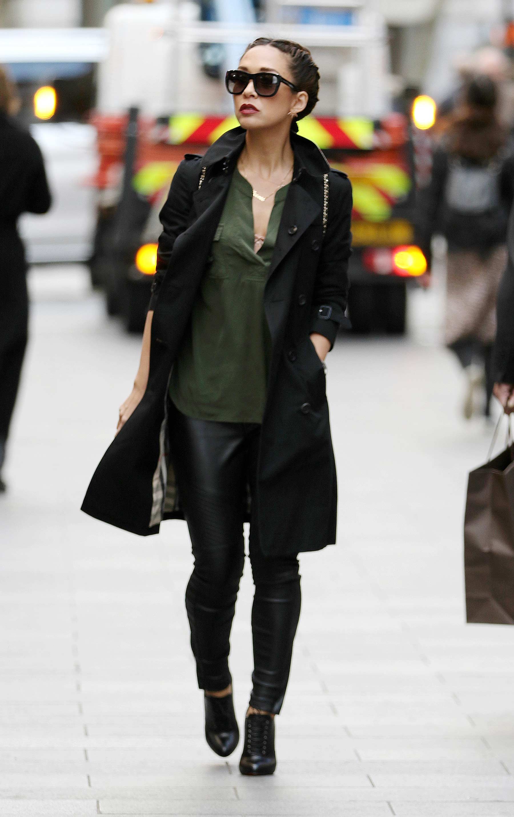 Myleene Klass arriving at Global Radio