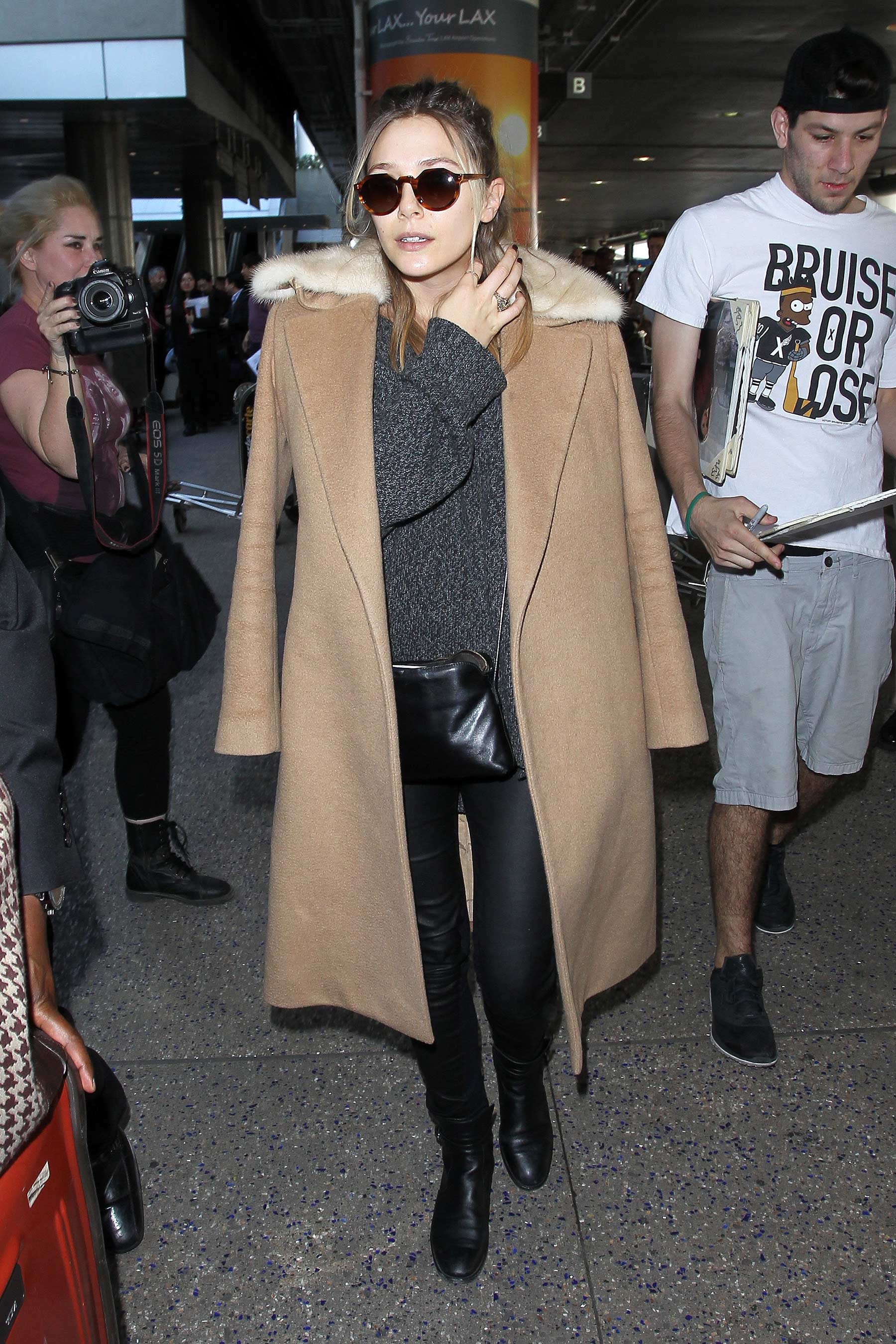 Elizabeth Olsen is seen at LAX