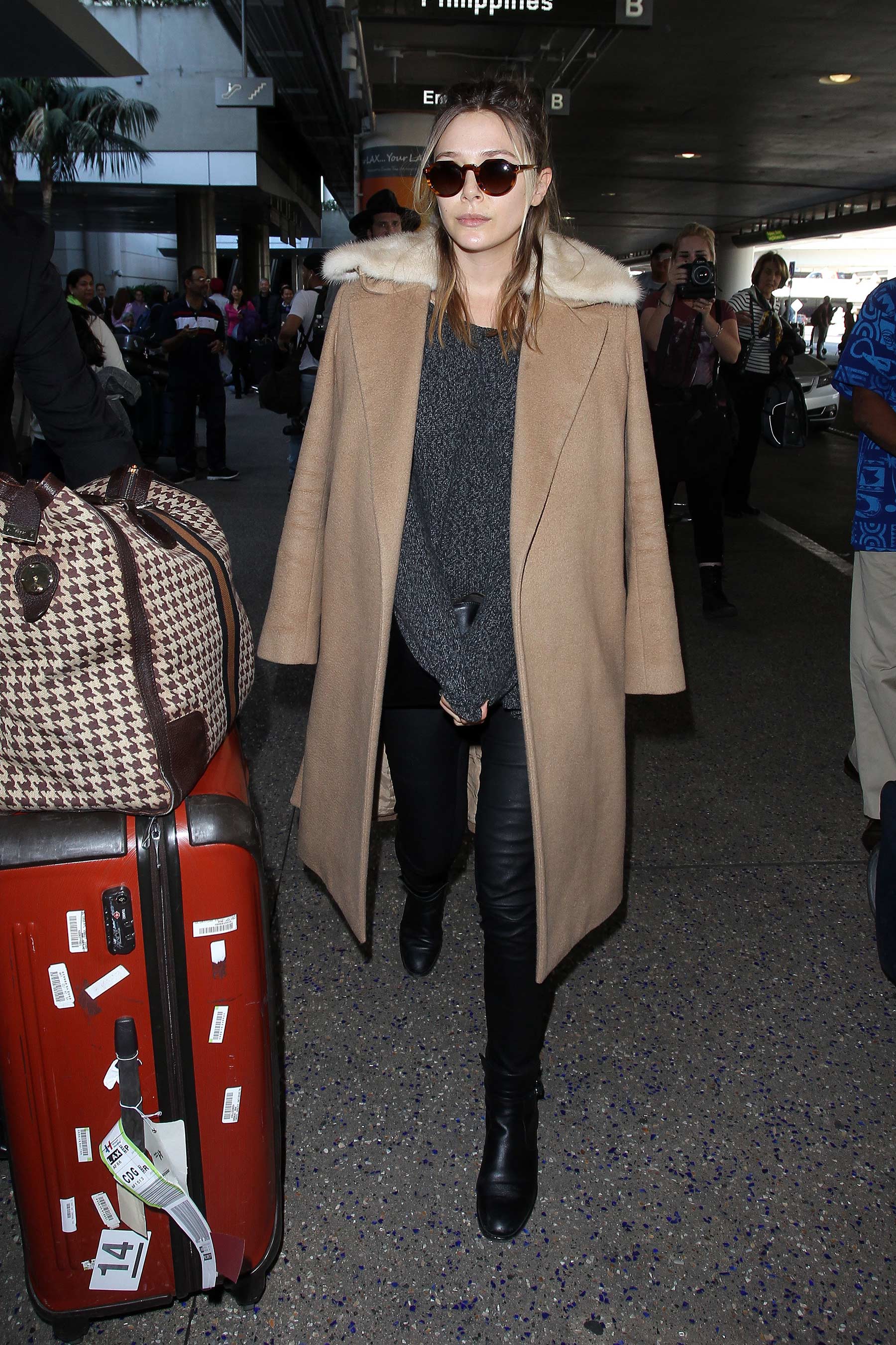 Elizabeth Olsen is seen at LAX