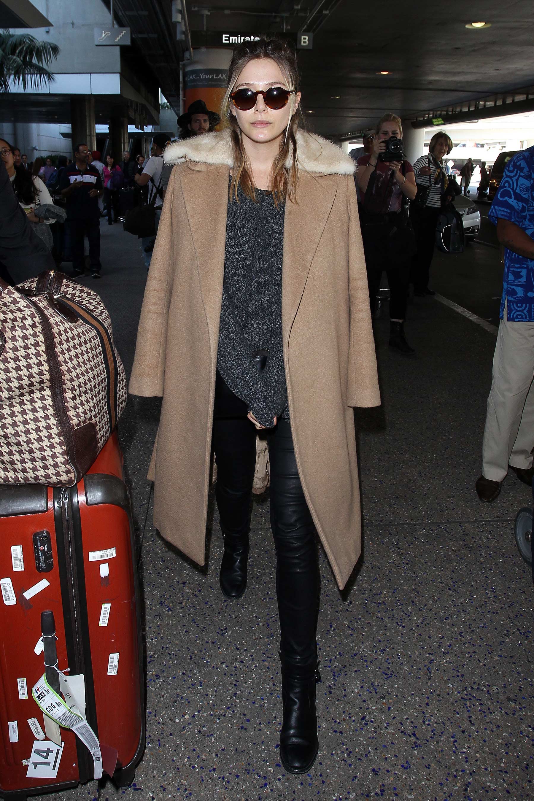 Elizabeth Olsen is seen at LAX