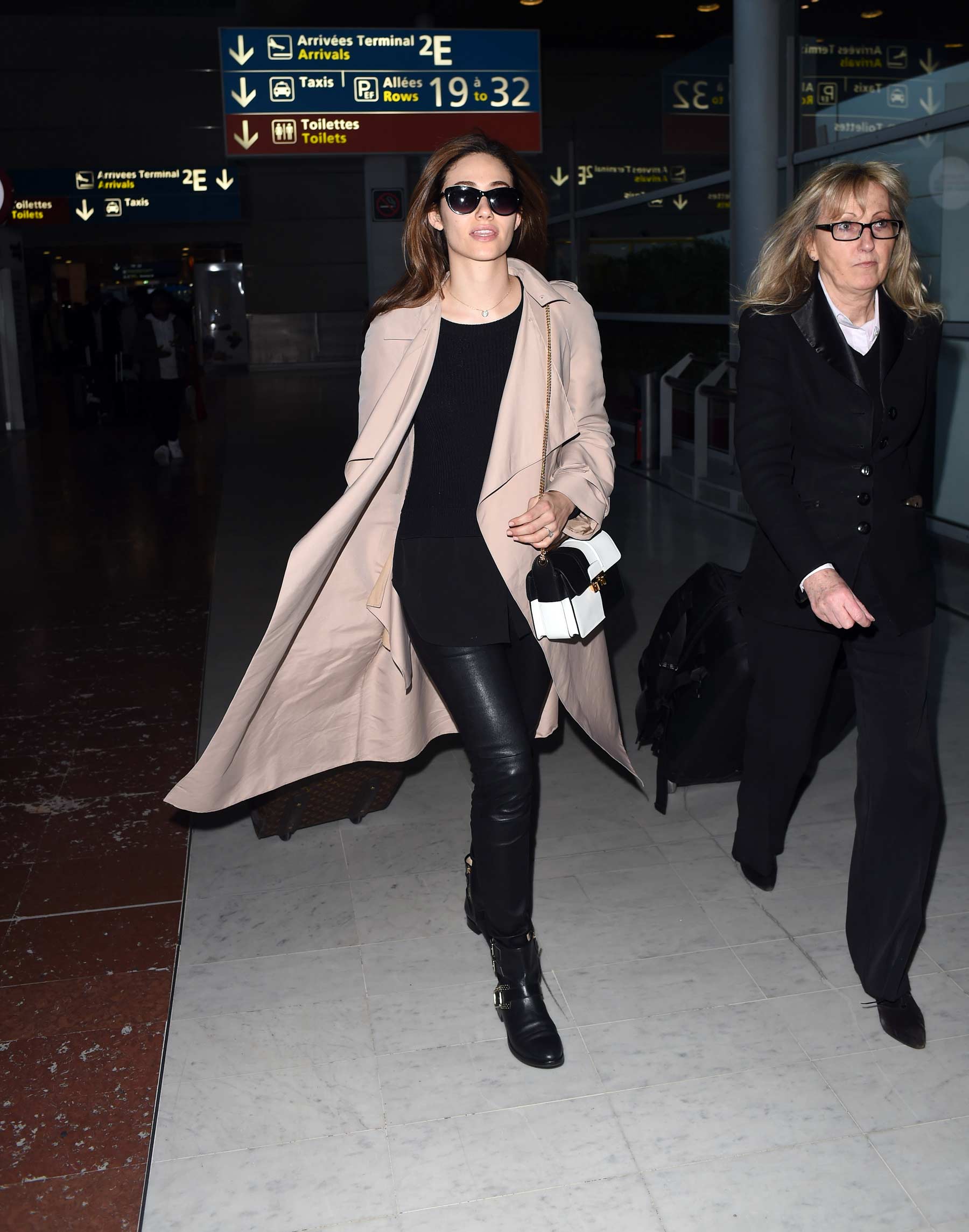 Emmy Rossum at Charles de Gaulle Airport