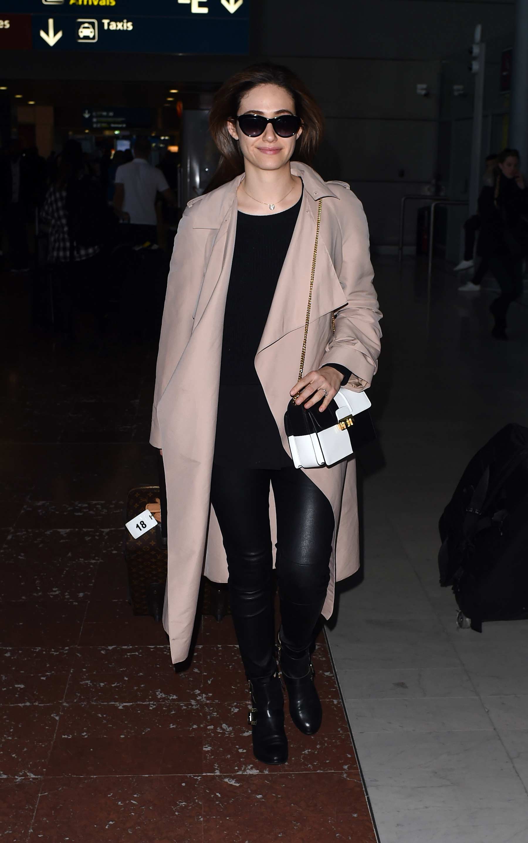 Emmy Rossum at Charles de Gaulle Airport