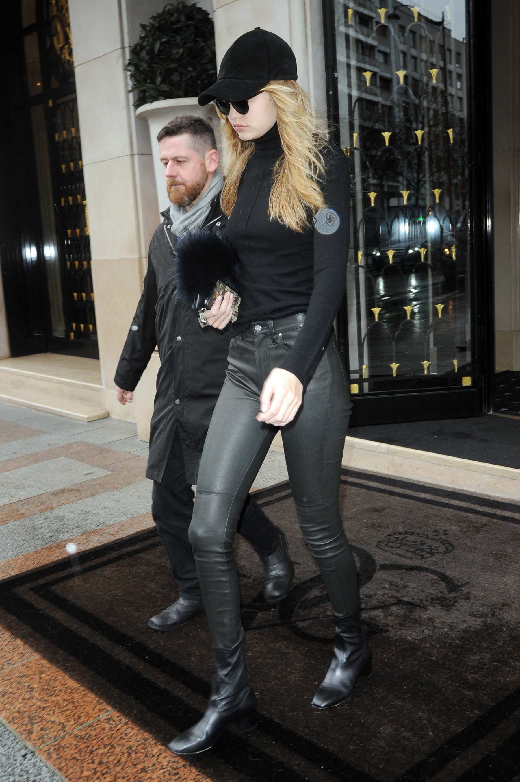 Gigi Hadid leaving her hotel in Paris