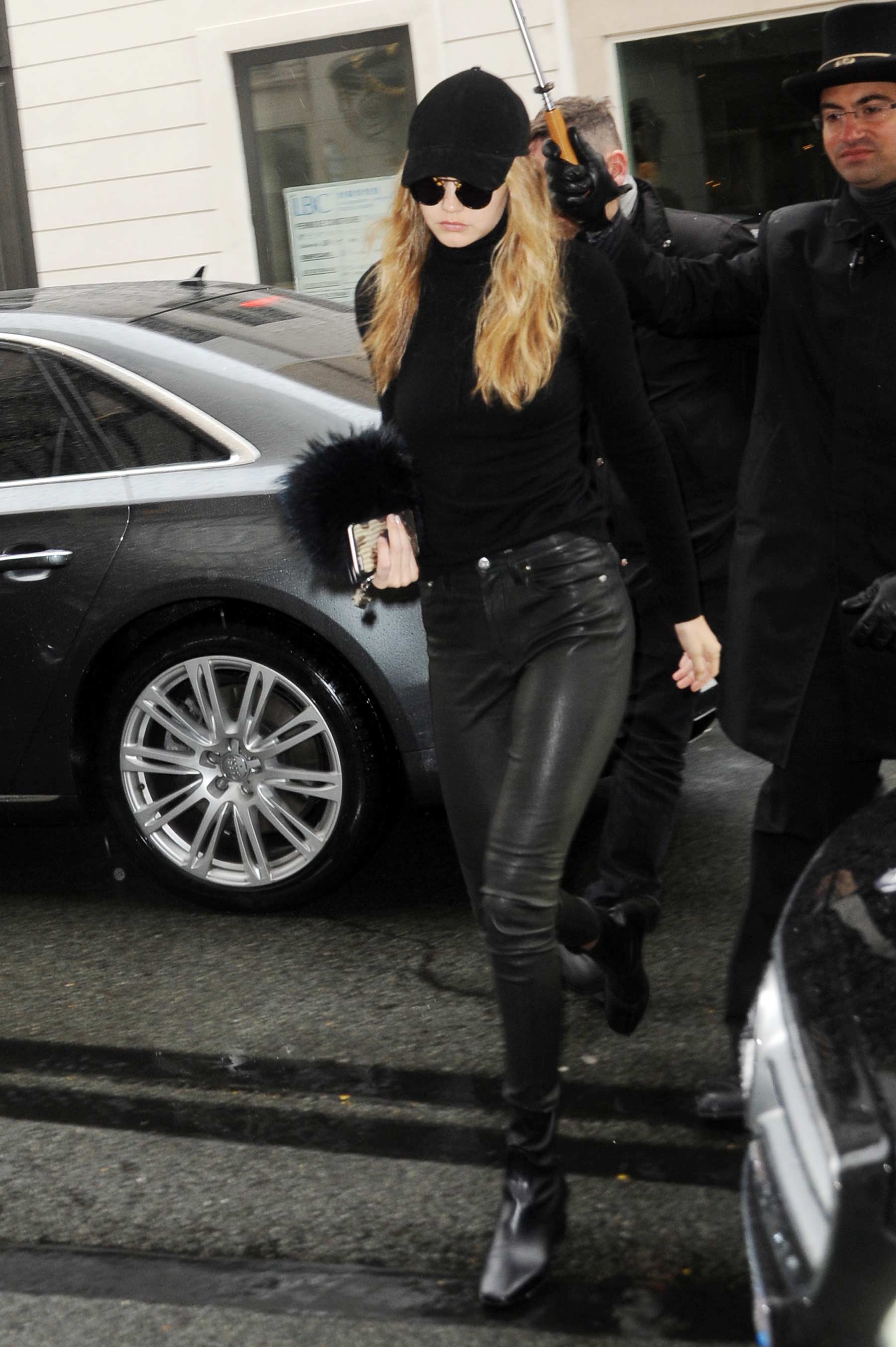 Gigi Hadid leaving her hotel in Paris