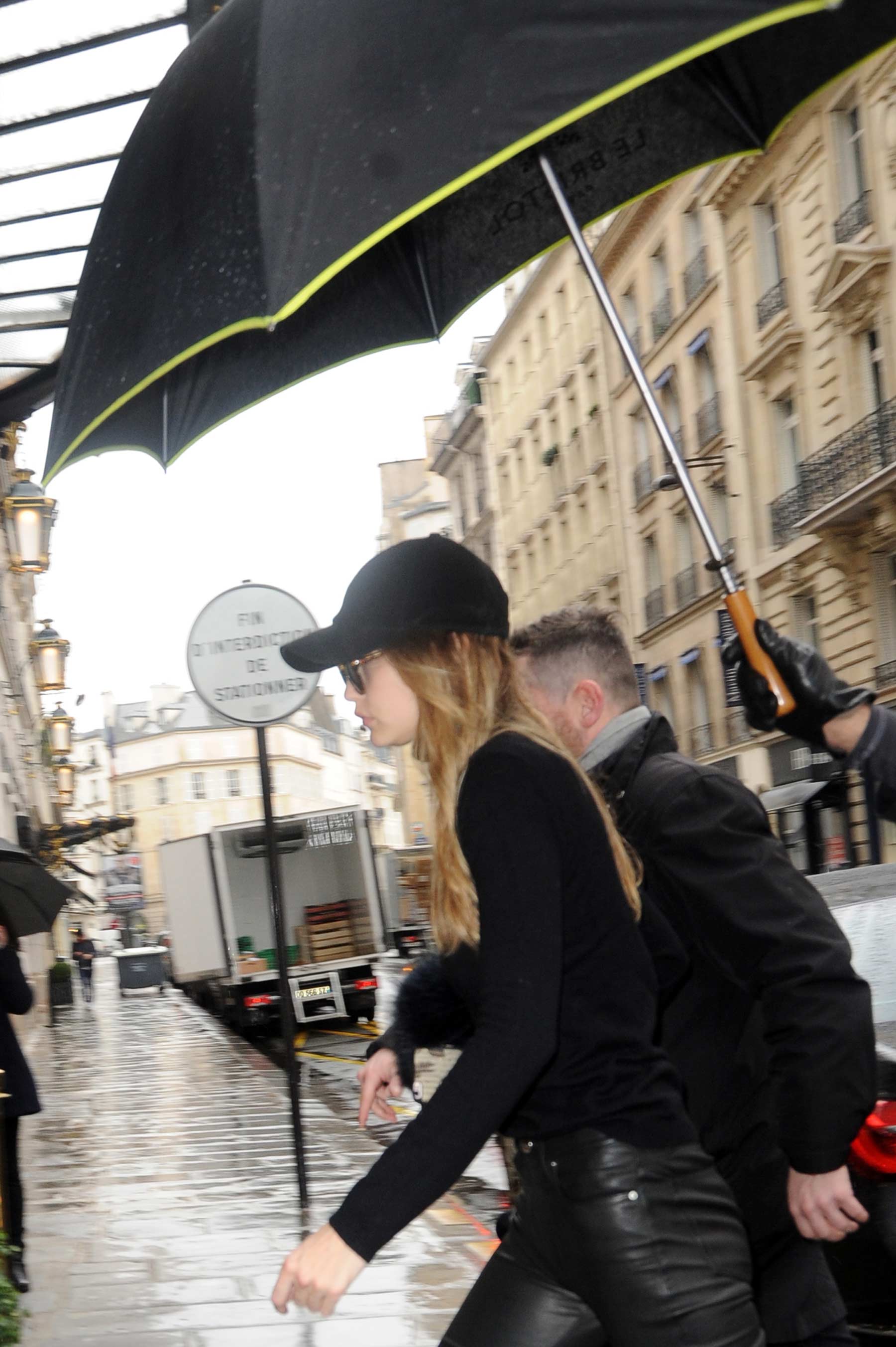 Gigi Hadid leaving her hotel in Paris