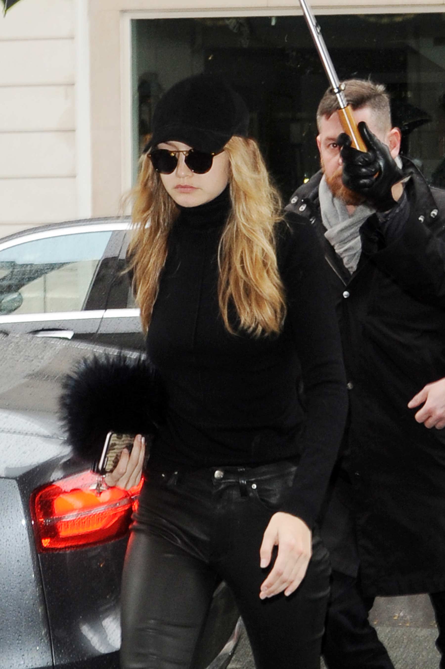 Gigi Hadid leaving her hotel in Paris