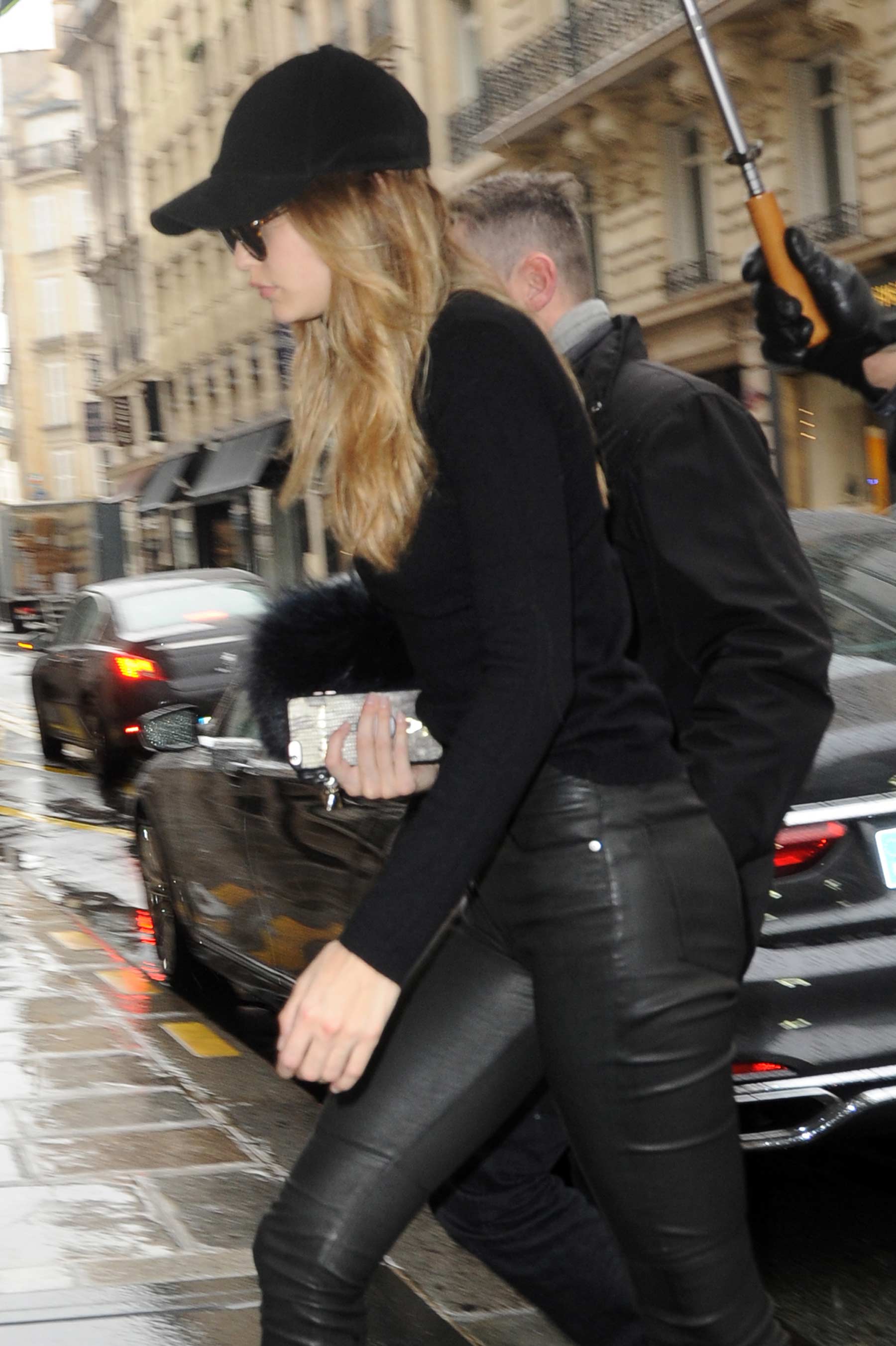 Gigi Hadid leaving her hotel in Paris