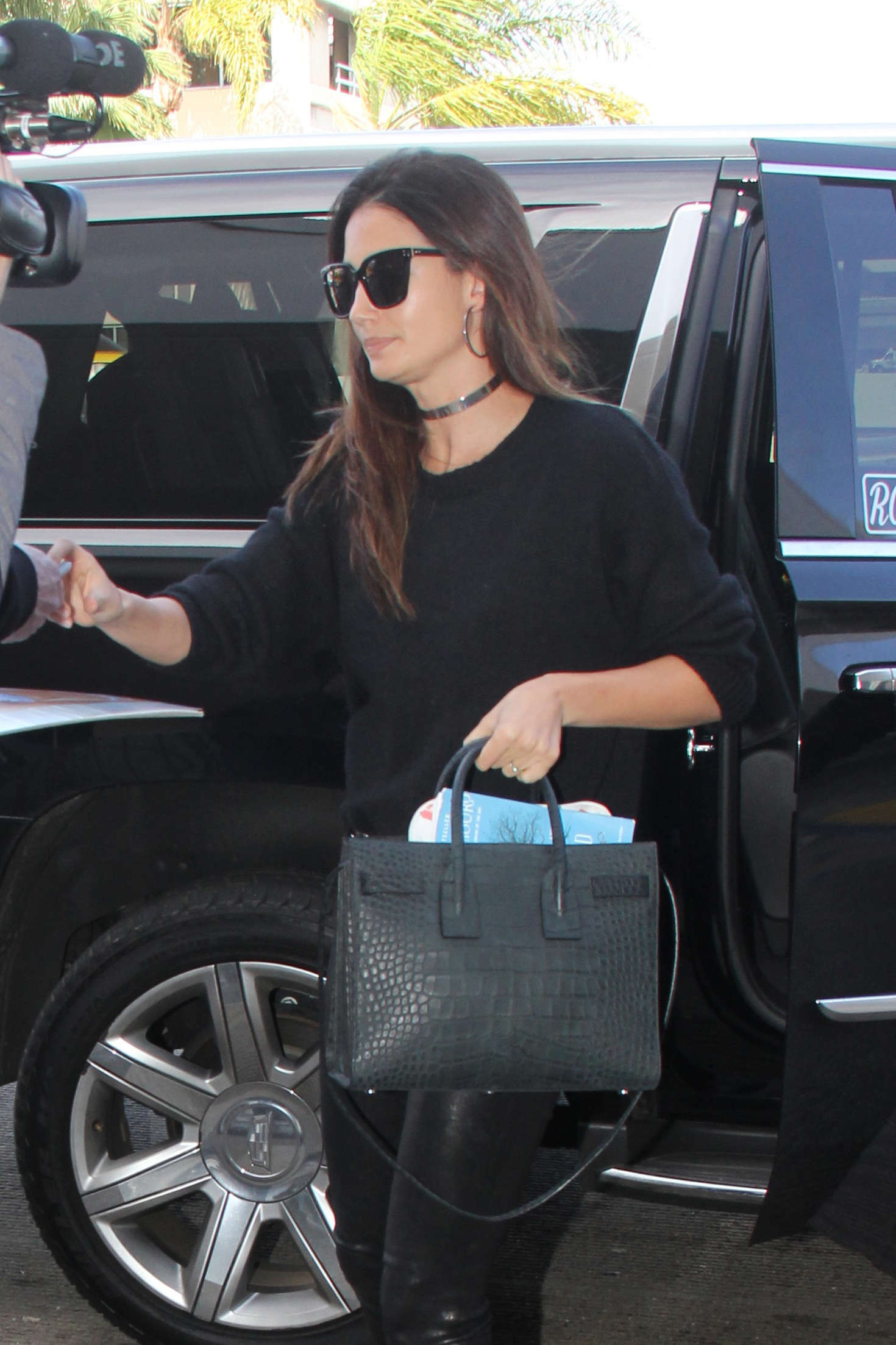 Lily Aldridge is seen at LAX