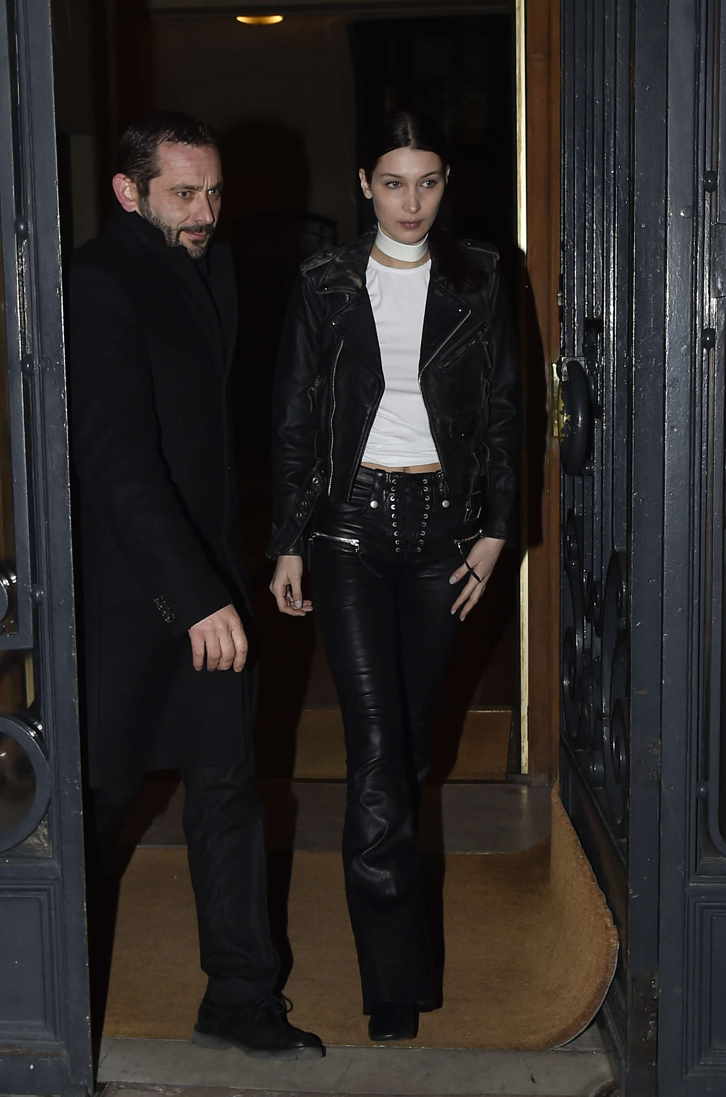 Bella Hadid arriving at Miu Miu Offices