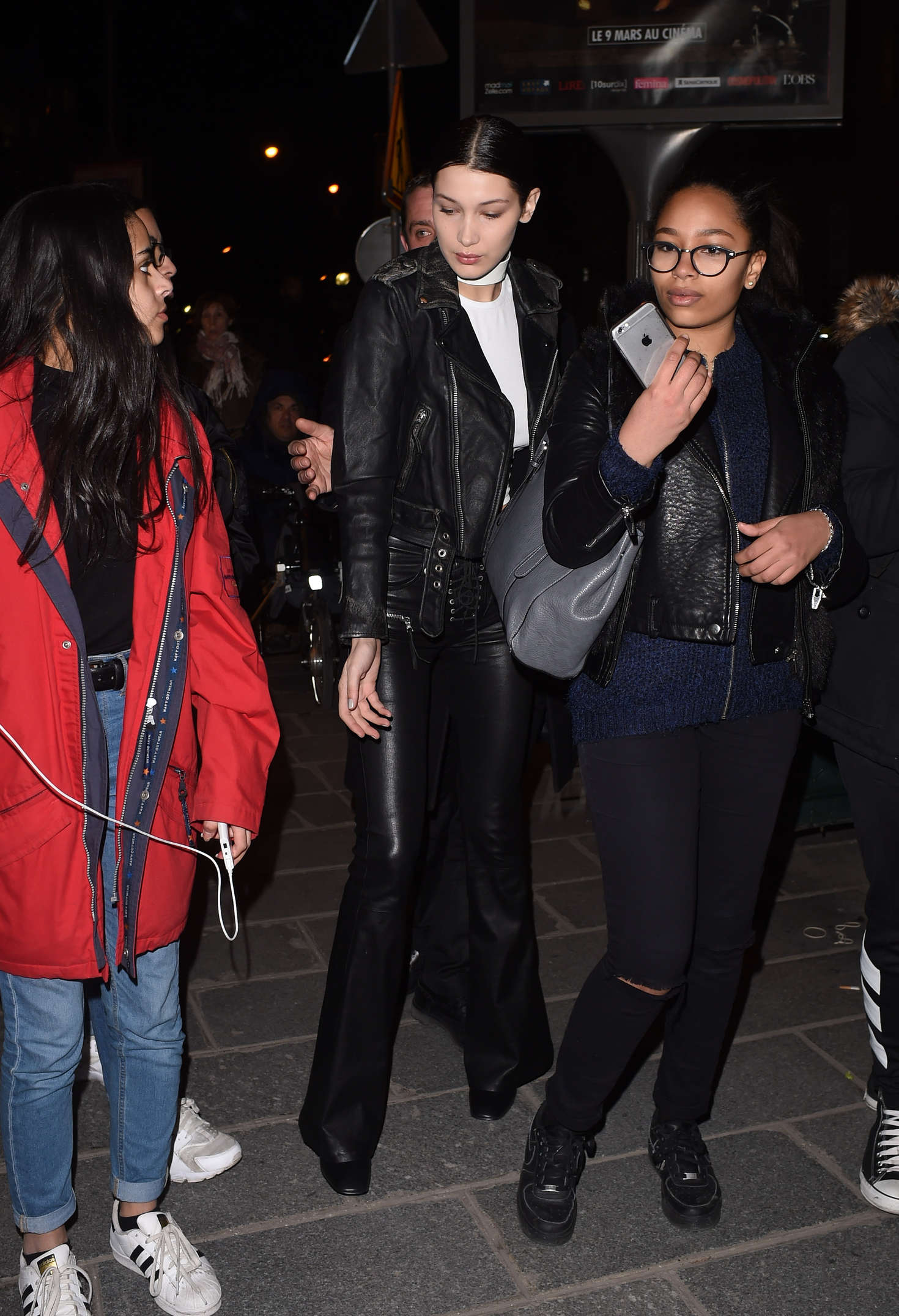 Bella Hadid arriving at Miu Miu Offices