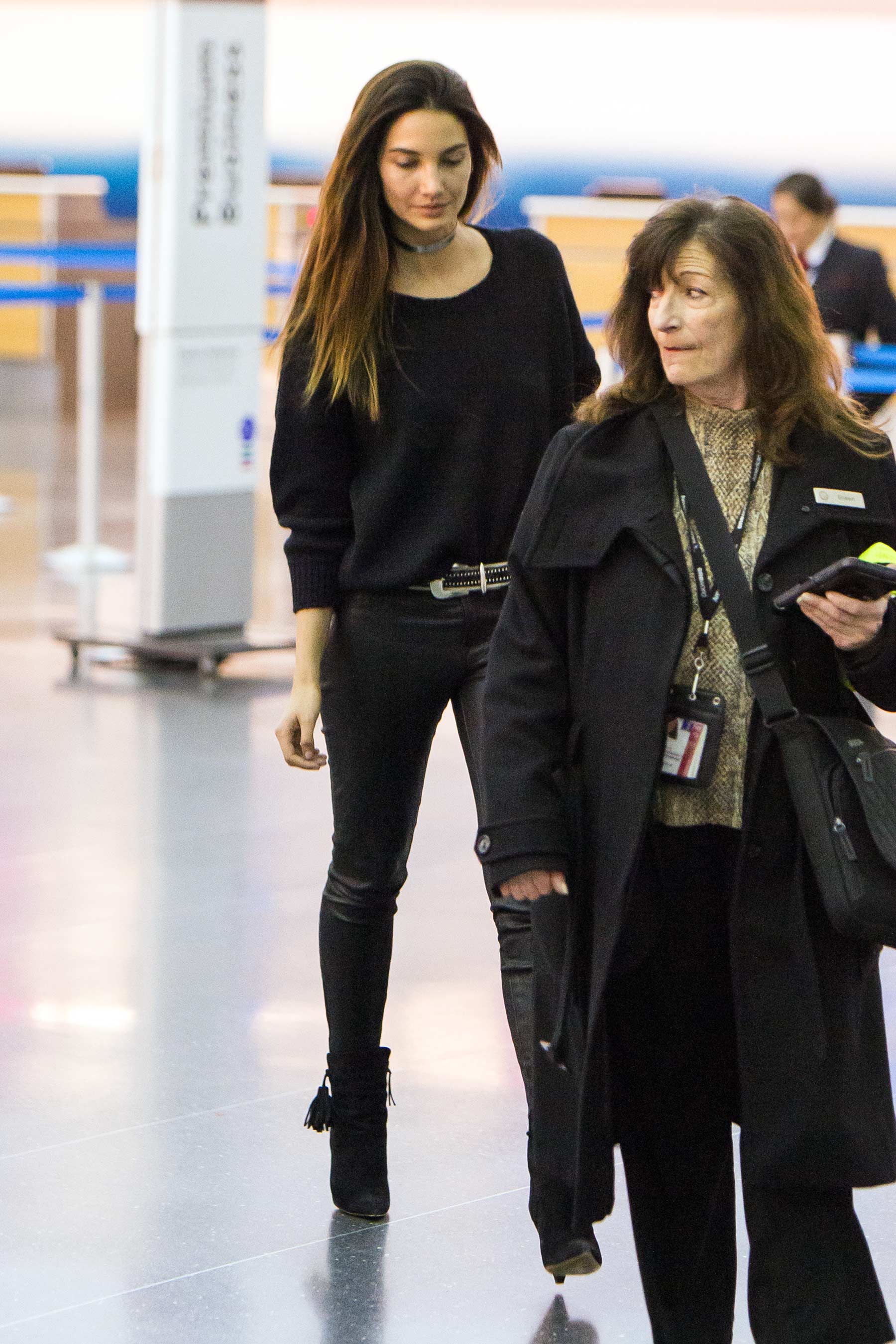 Lily Aldridge at JFK airport