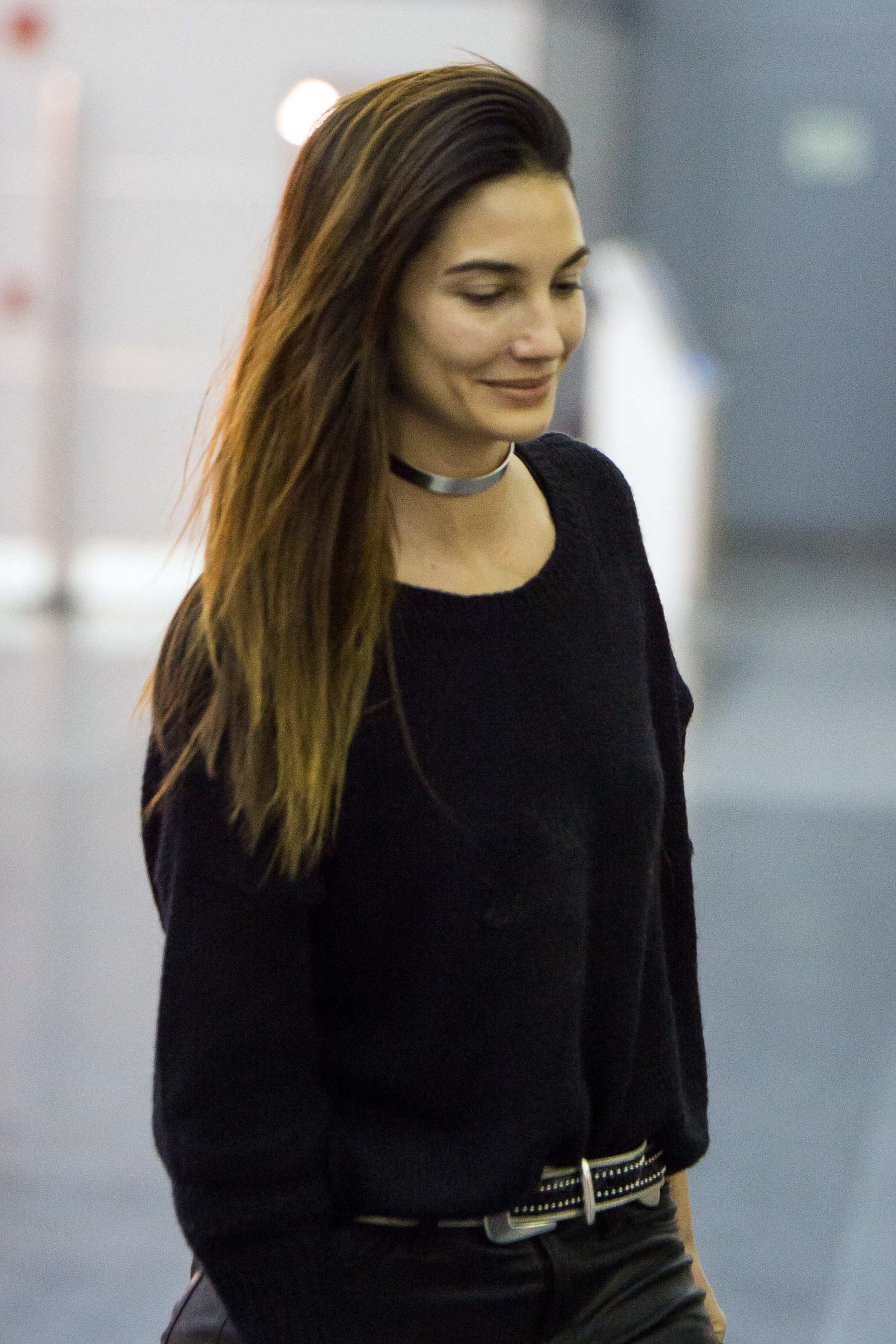 Lily Aldridge at JFK airport