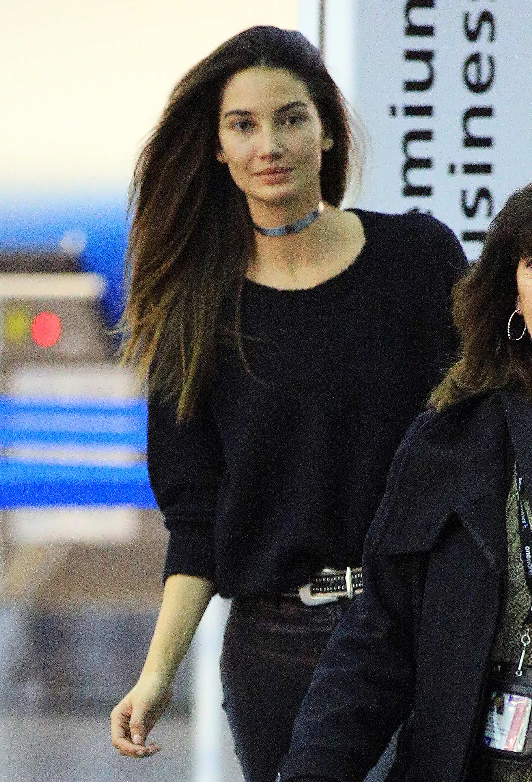 Lily Aldridge at JFK airport