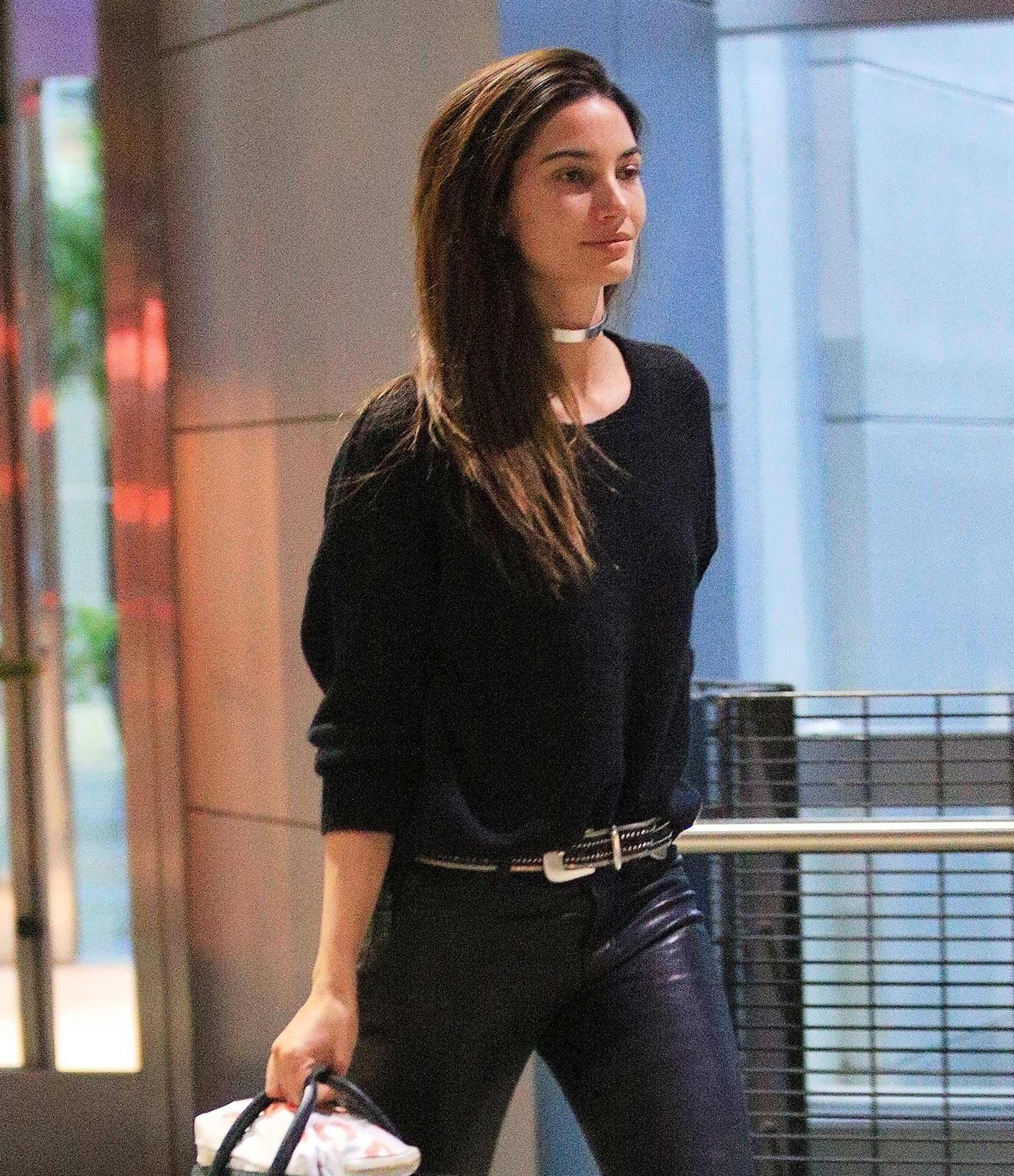 Lily Aldridge at JFK airport