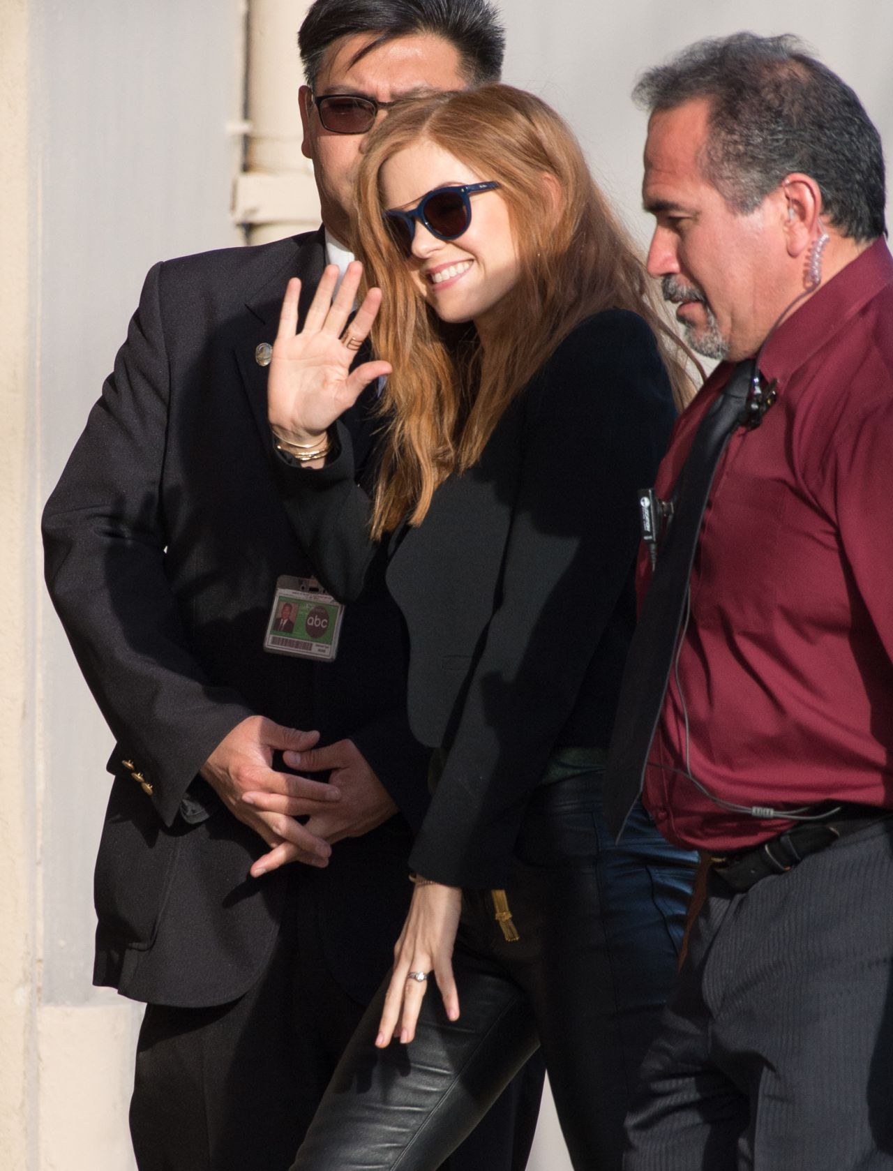 Isla Fisher seen arriving at the ABC studios for Jimmy Kimmel Live!