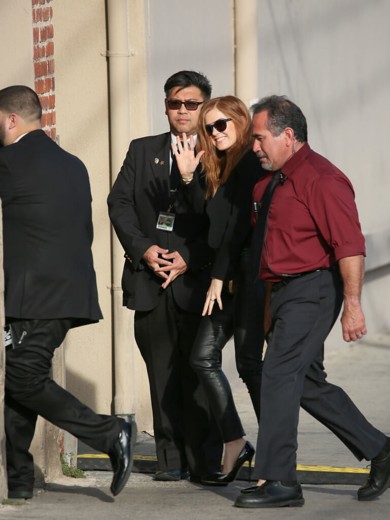 Isla Fisher seen arriving at the ABC studios for Jimmy Kimmel Live!