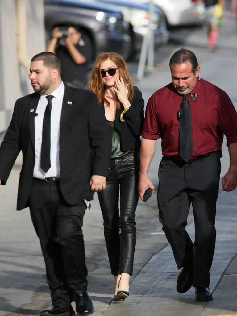 Isla Fisher seen arriving at the ABC studios for Jimmy Kimmel Live!