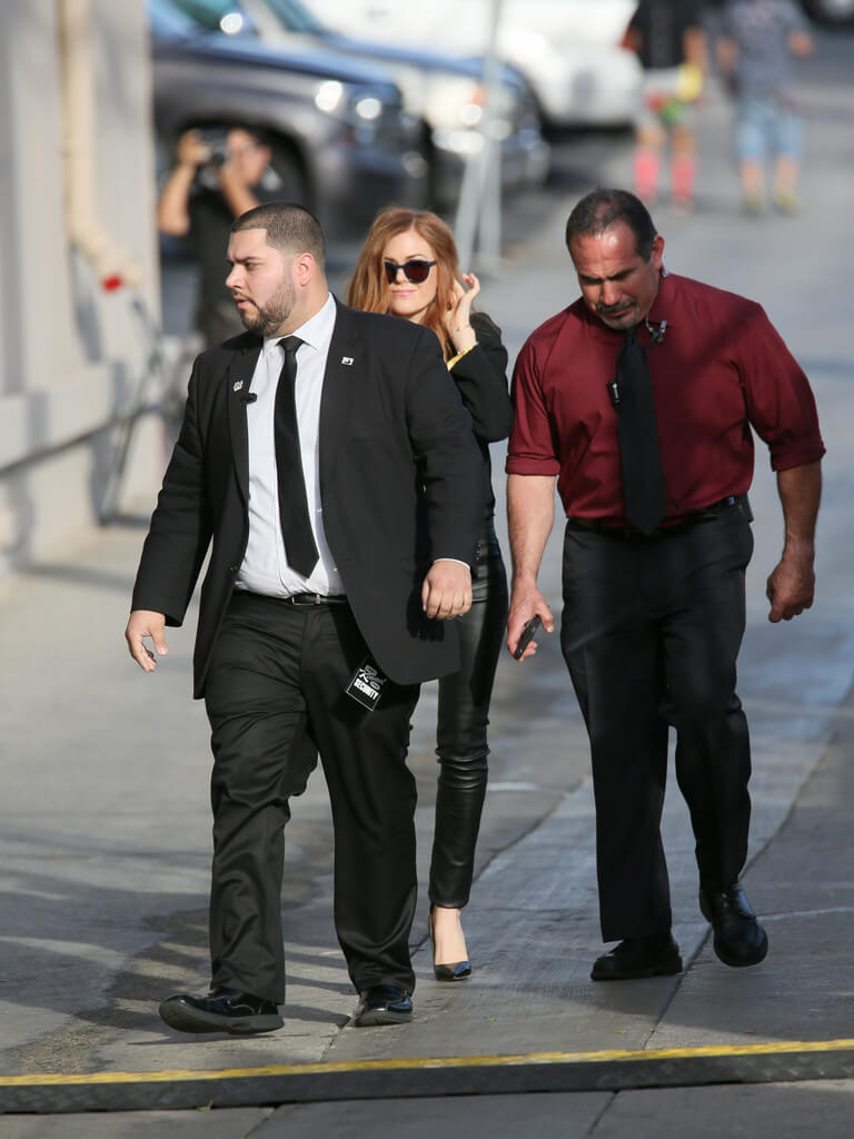 Isla Fisher seen arriving at the ABC studios for Jimmy Kimmel Live!