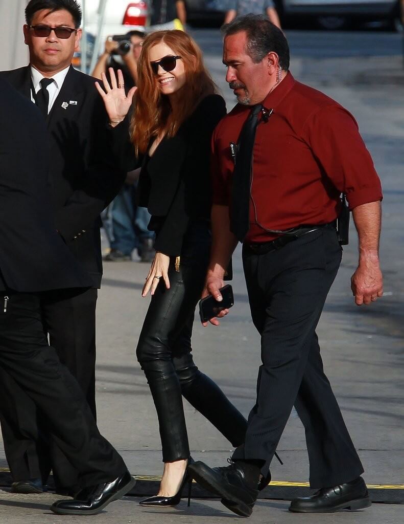 Isla Fisher seen arriving at the ABC studios for Jimmy Kimmel Live!