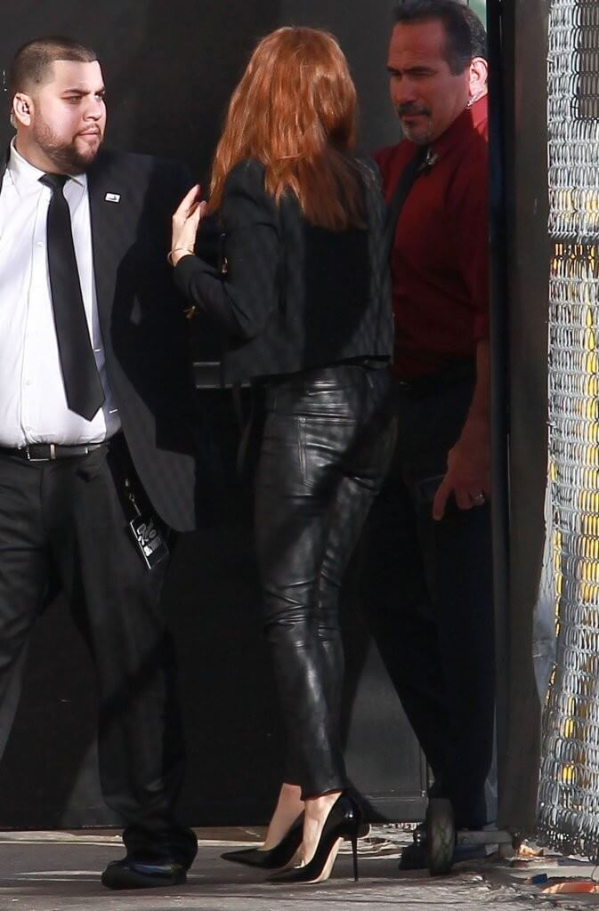 Isla Fisher seen arriving at the ABC studios for Jimmy Kimmel Live!