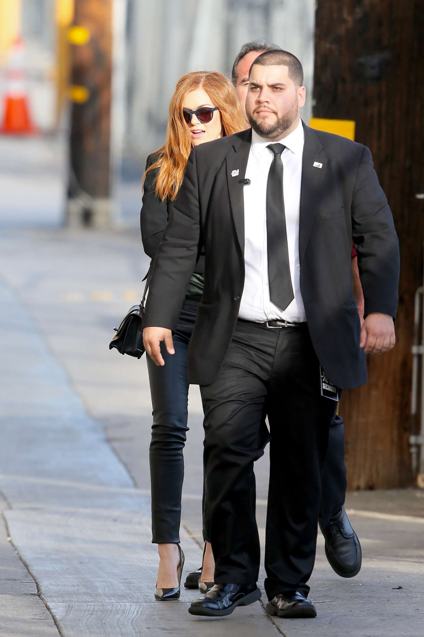 Isla Fisher seen arriving at the ABC studios for Jimmy Kimmel Live!