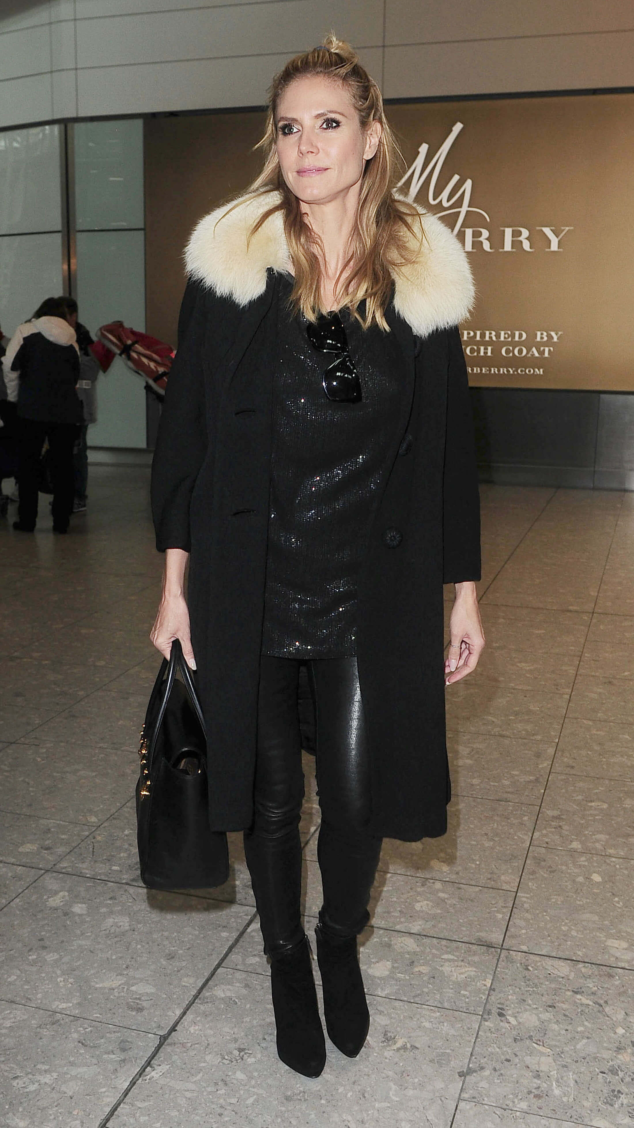 Heidi Klum at Heathrow airport