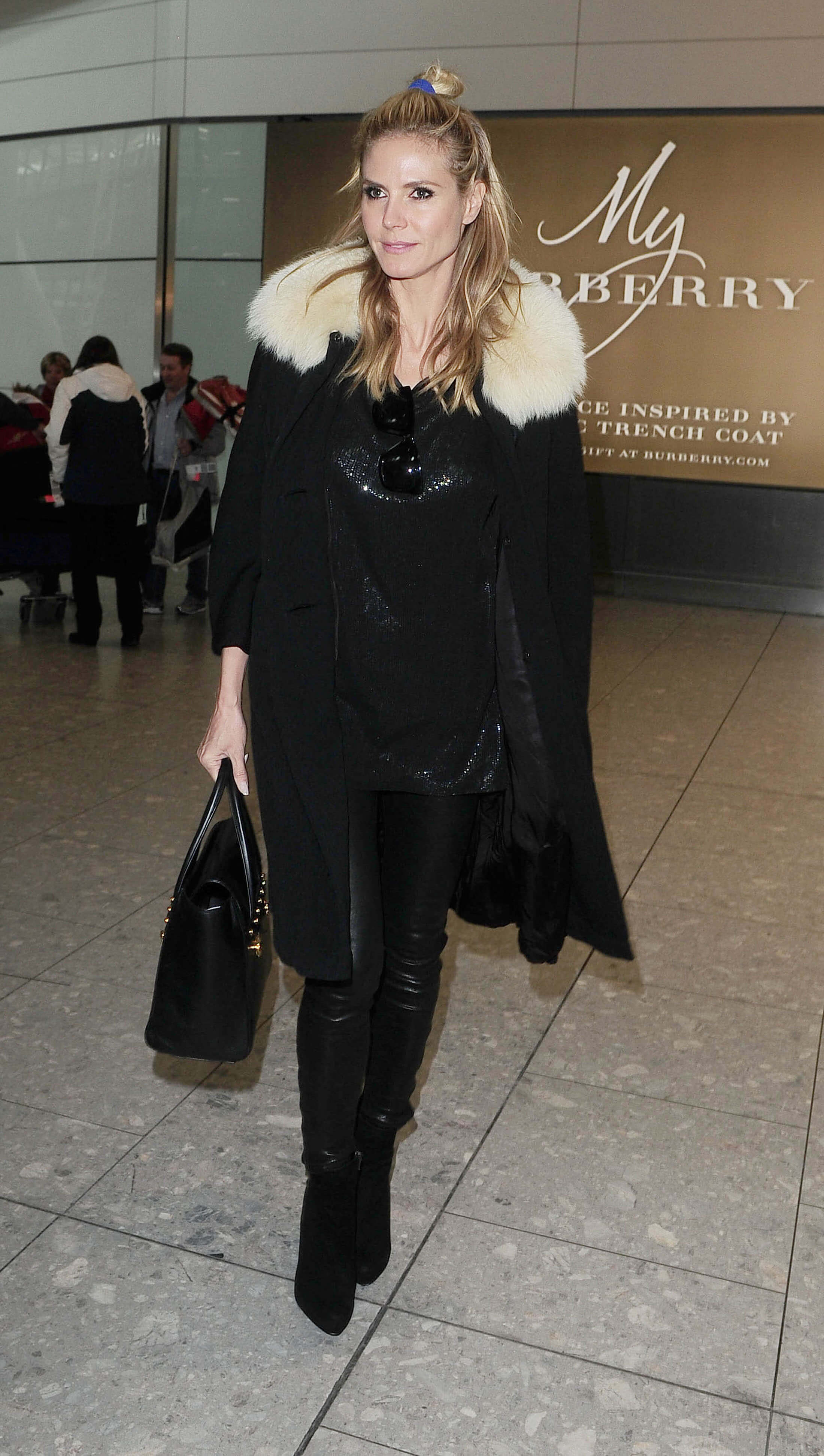 Heidi Klum at Heathrow airport