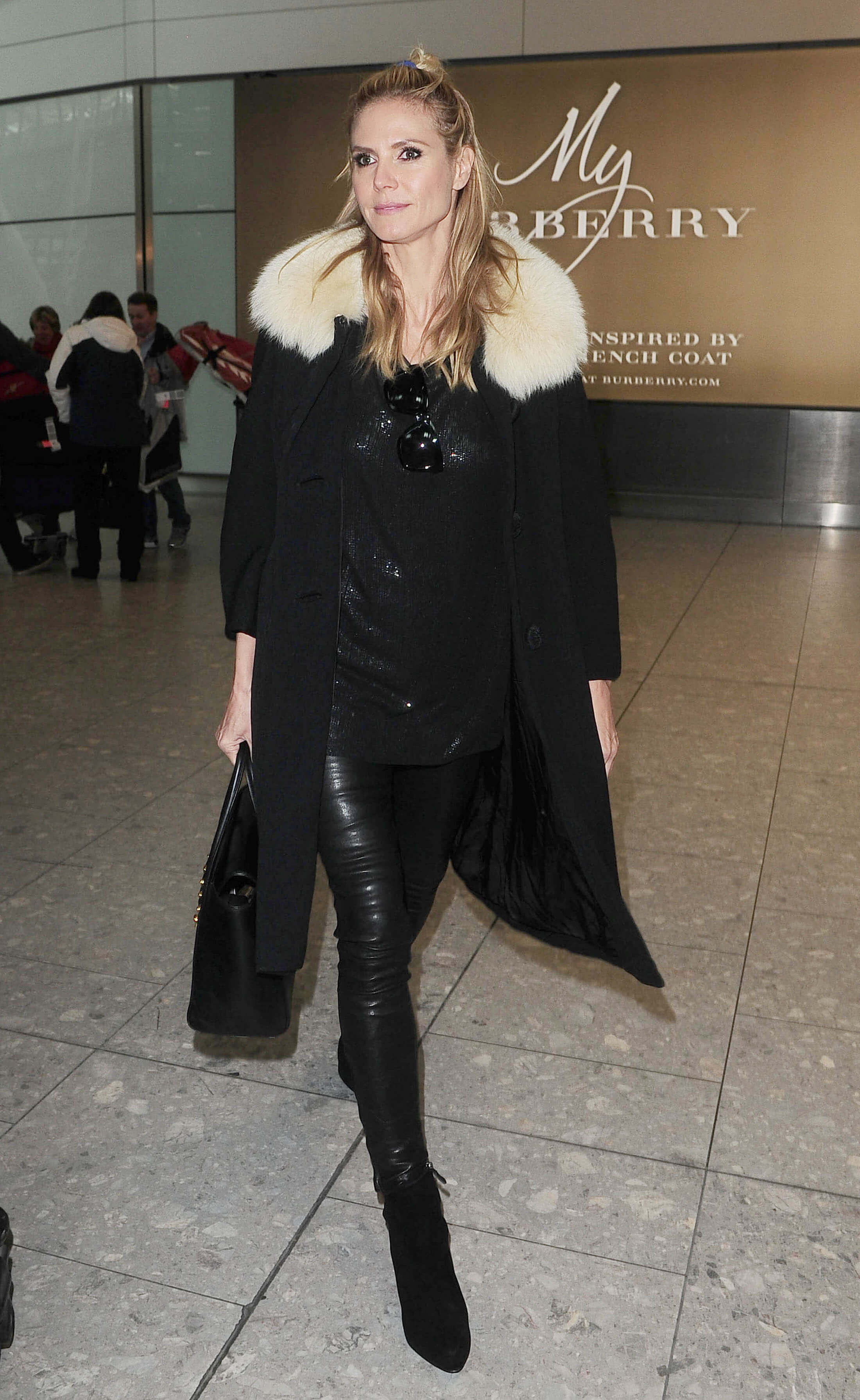 Heidi Klum at Heathrow airport