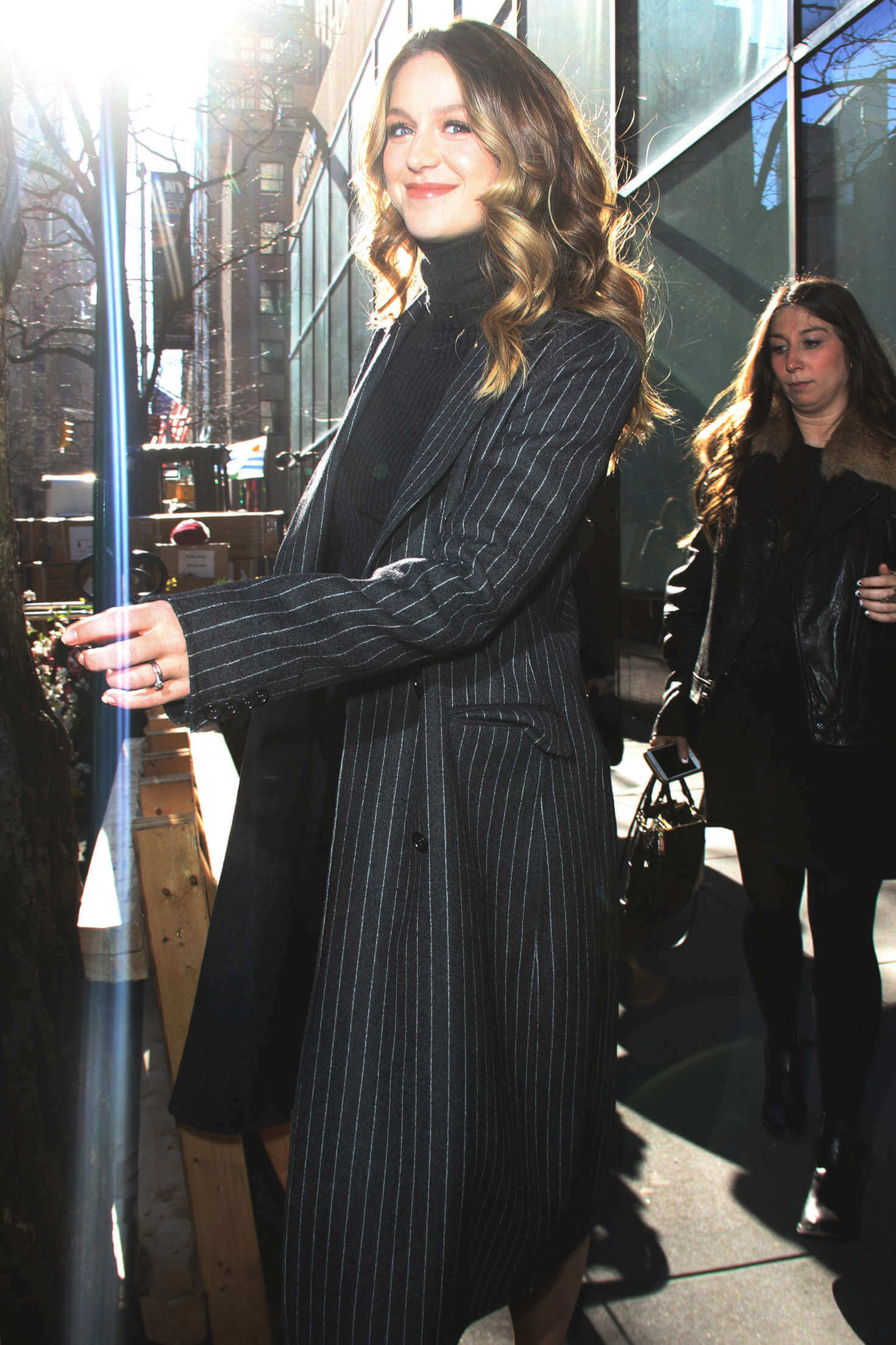 Melissa Benoist candids in New York