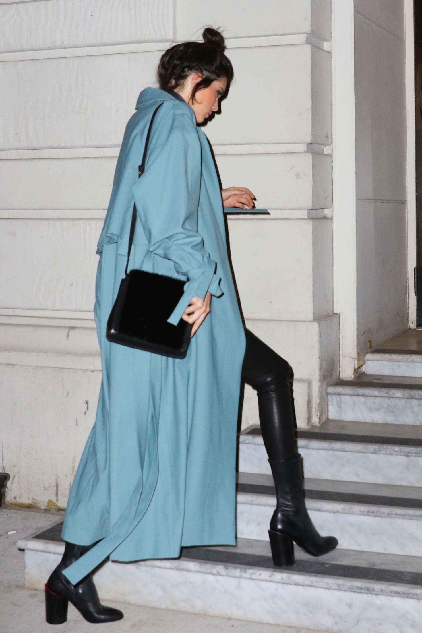 Kendall Jenner in Long Coat out in New York