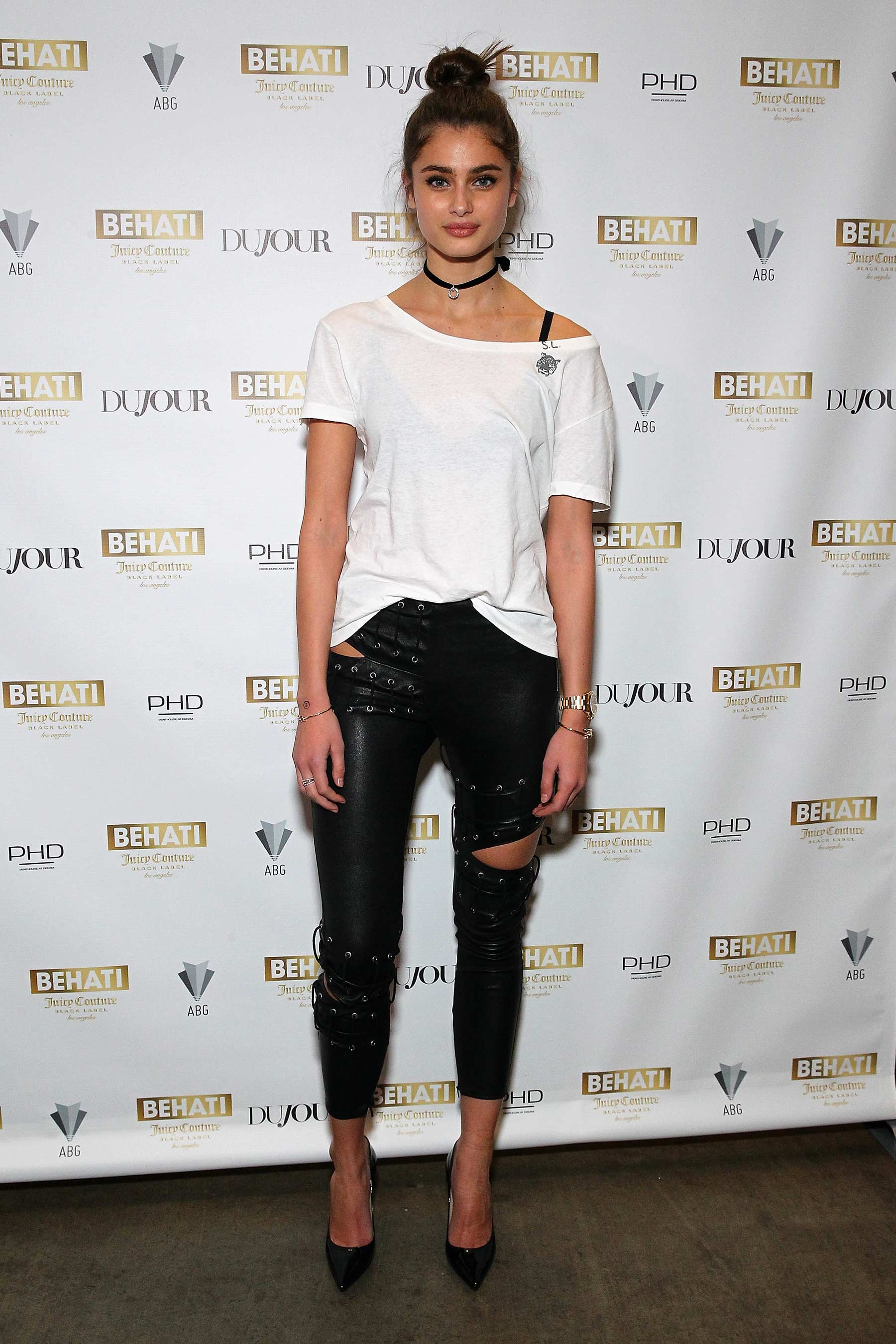 Taylor Hill attends the launch of Behati X Juicy Couture