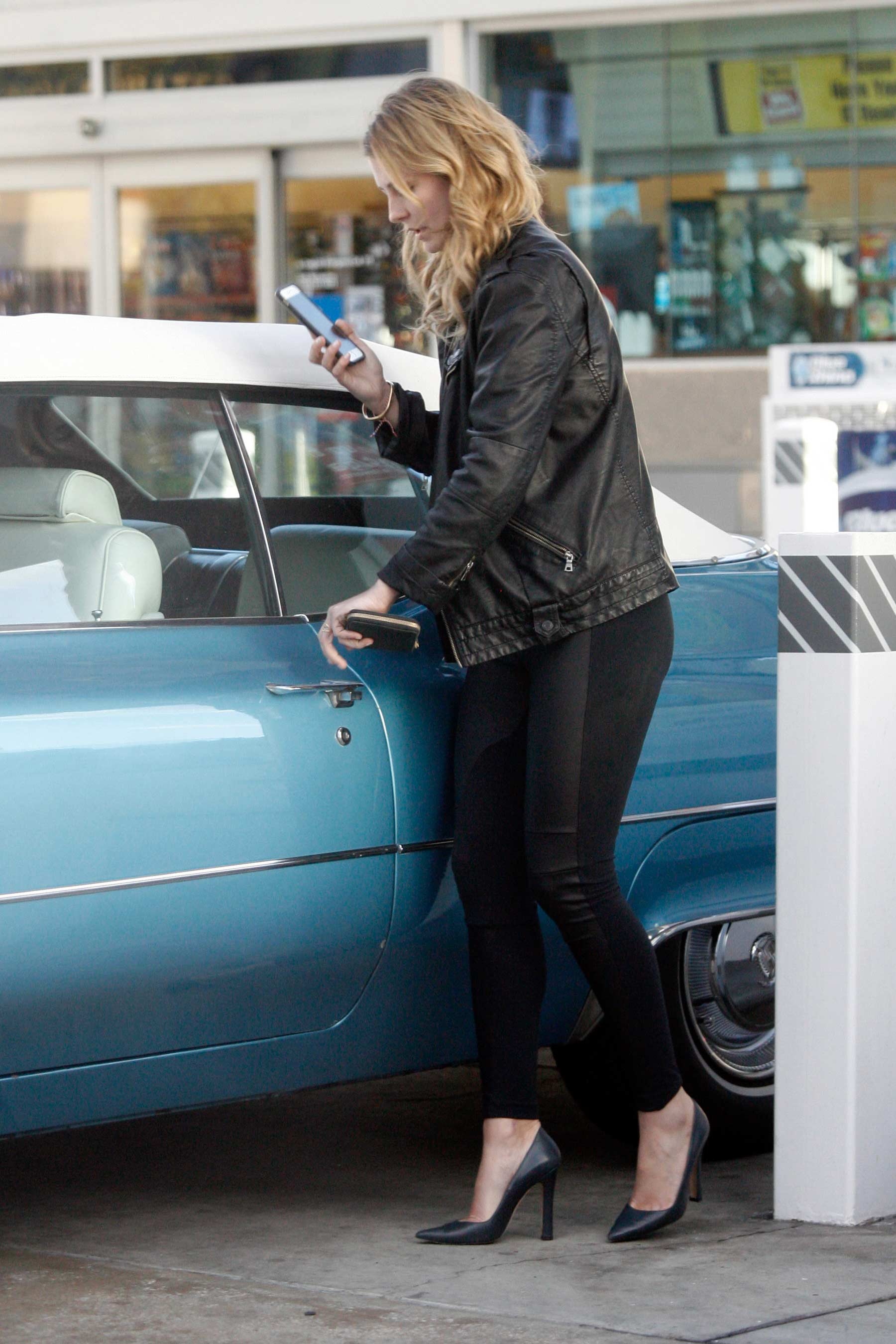 Mischa Barton at a gas station in LA