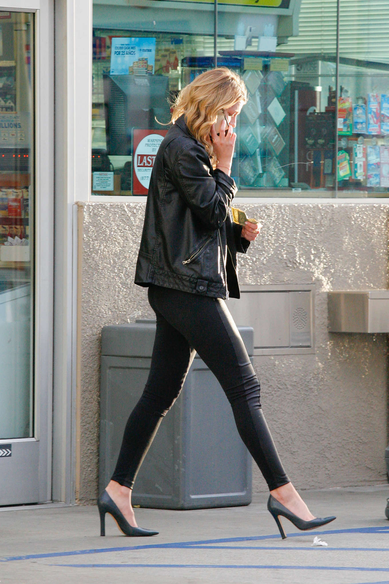 Mischa Barton at a gas station in LA