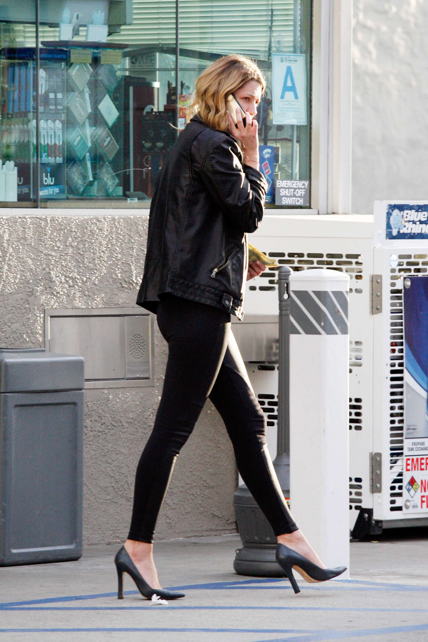 Mischa Barton at a gas station in LA