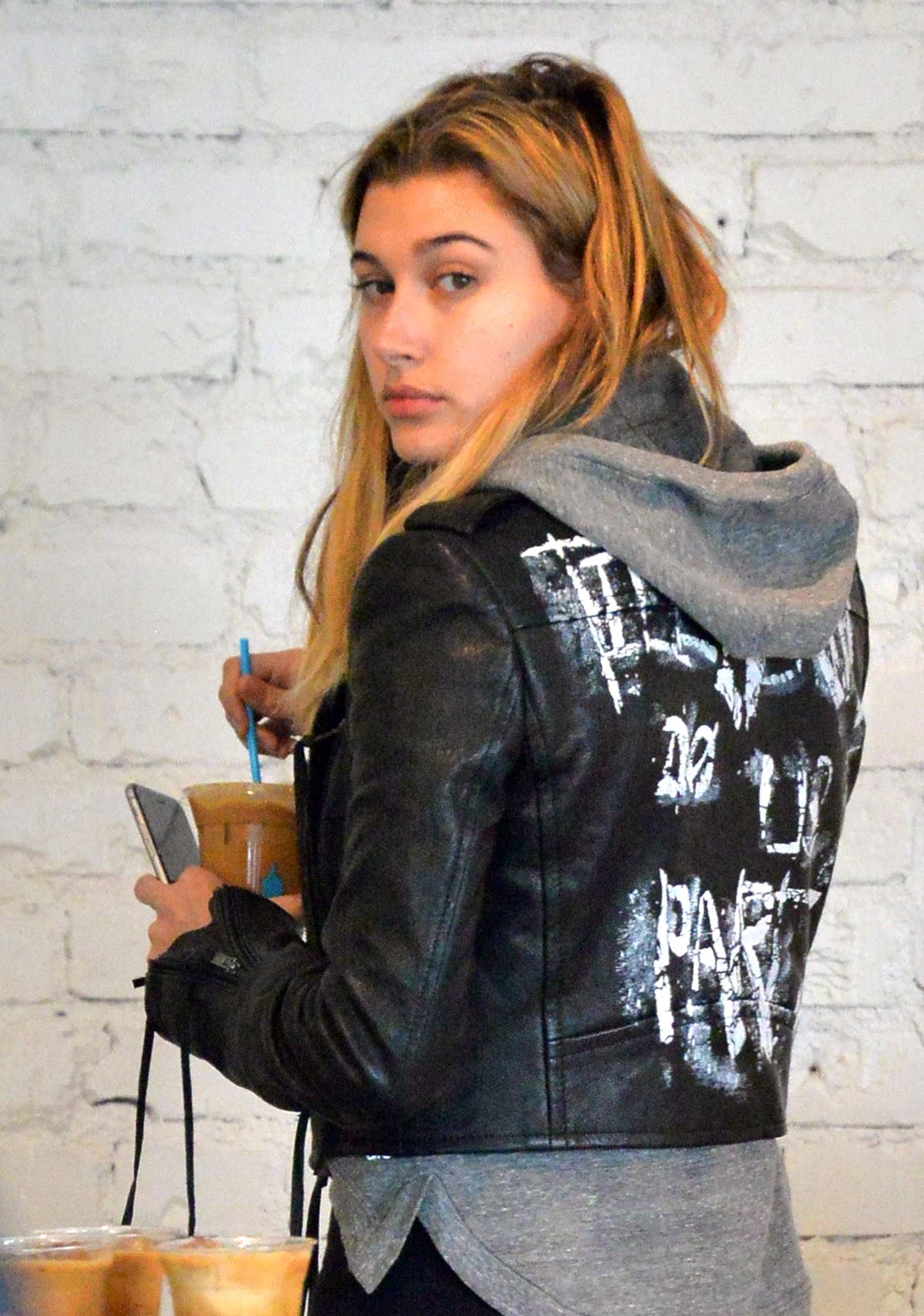 Hailey Baldwin grabbing coffee in Beverly Hills