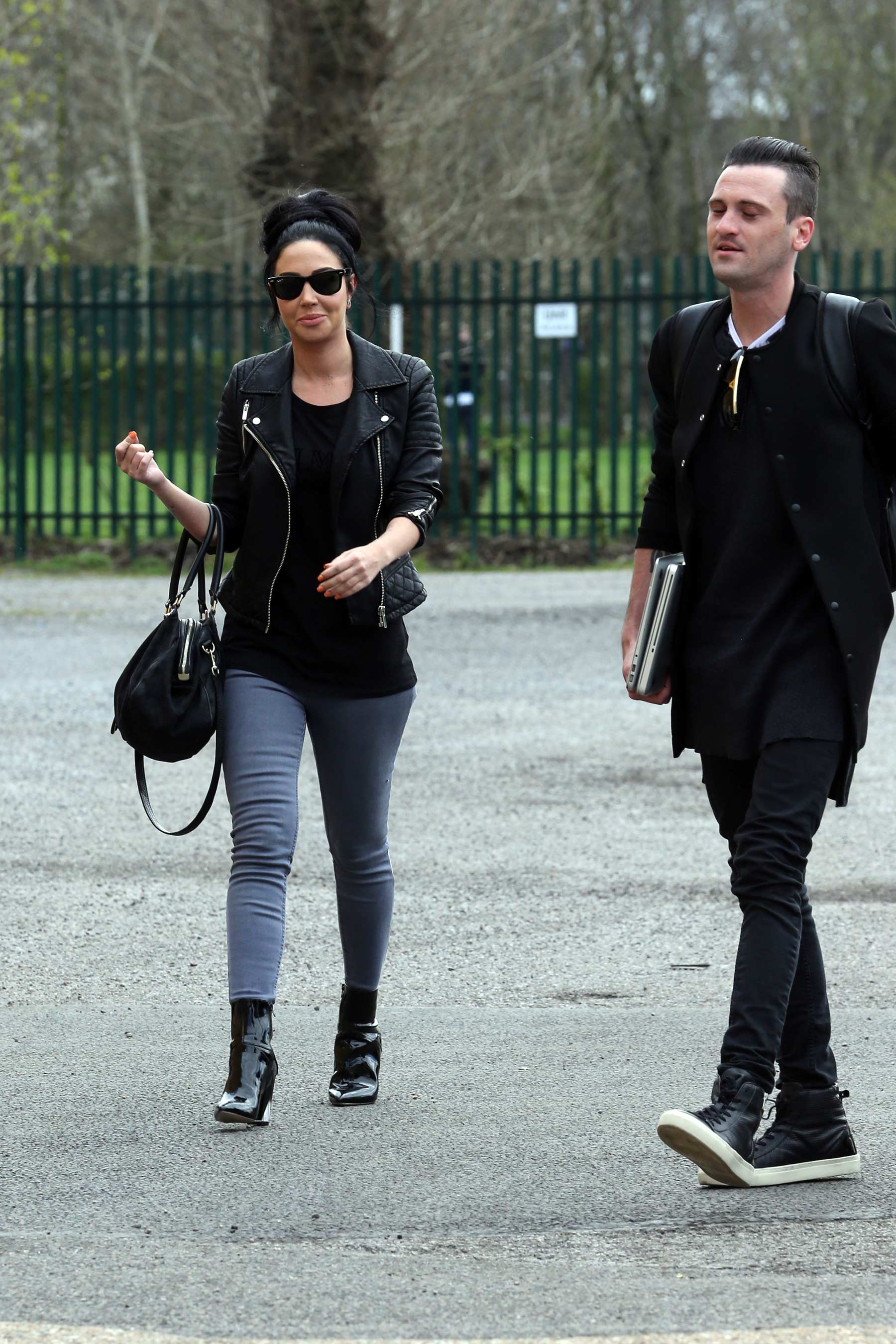 Tulisa Contostavlos arriving at a studio