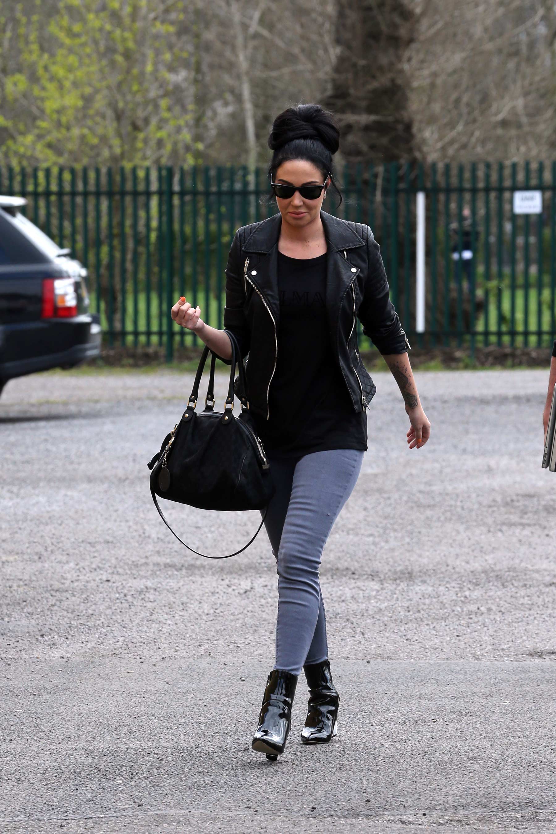 Tulisa Contostavlos arriving at a studio