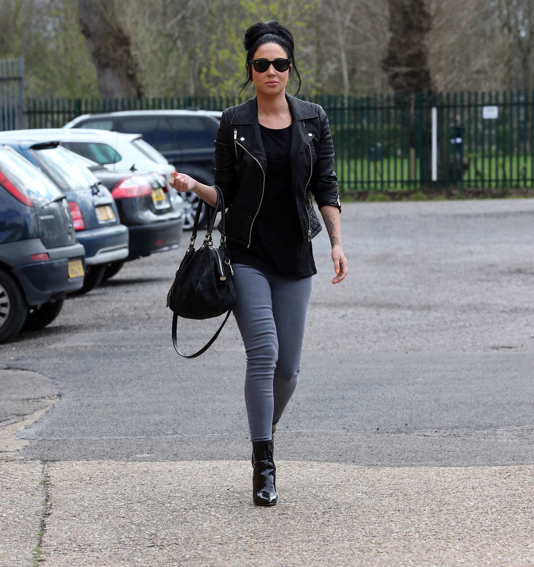 Tulisa Contostavlos arriving at a studio