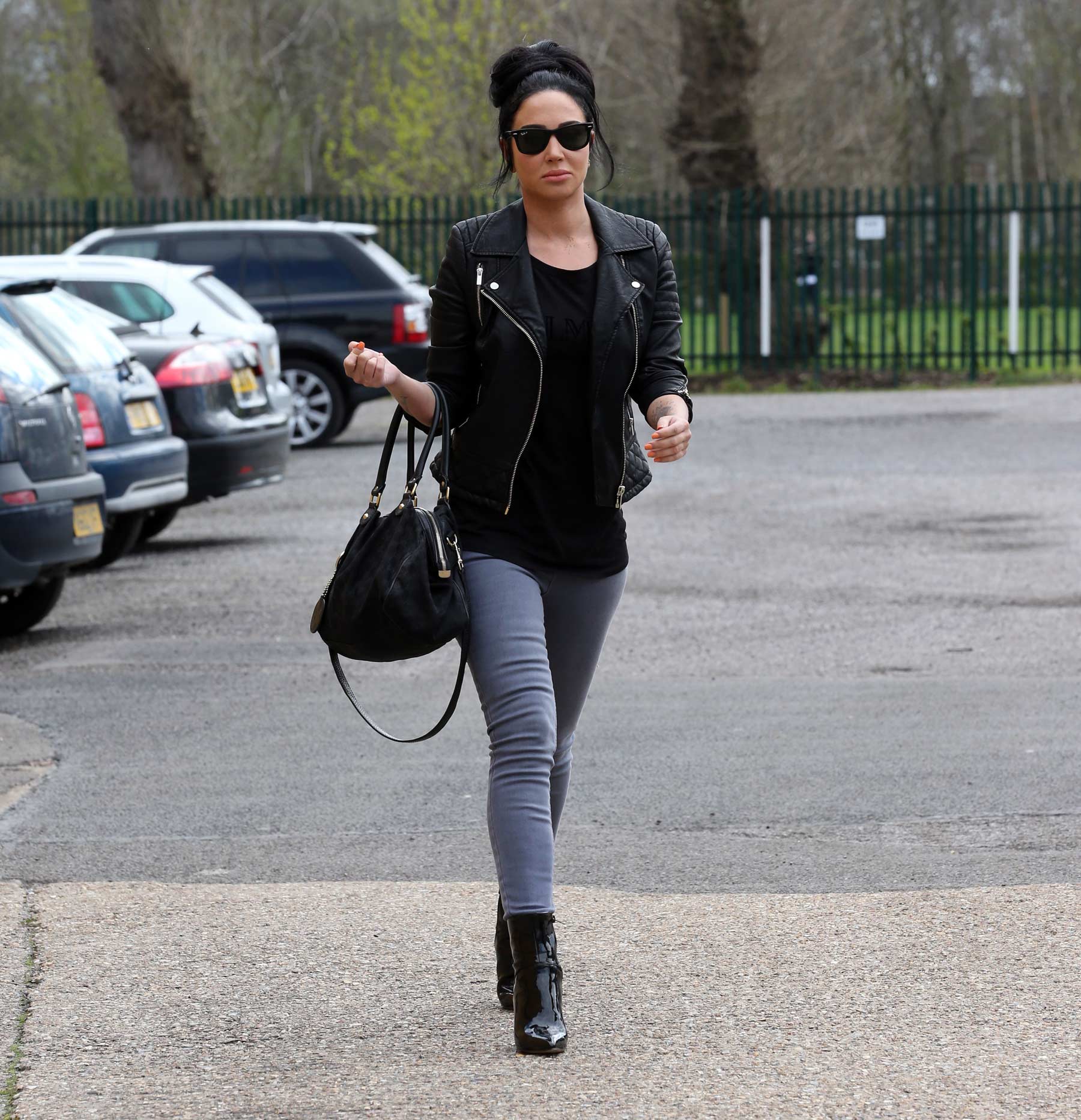 Tulisa Contostavlos arriving at a studio