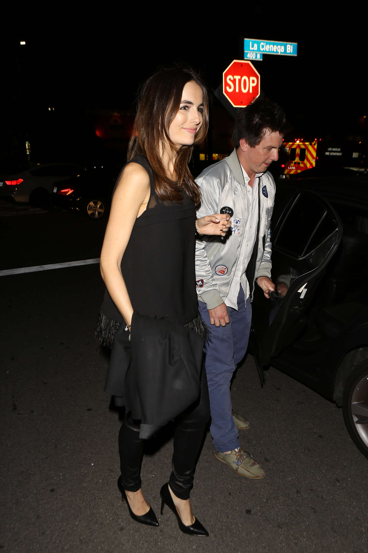 Camilla Belle arrives at Alessandra Ambrosio’s birthday party