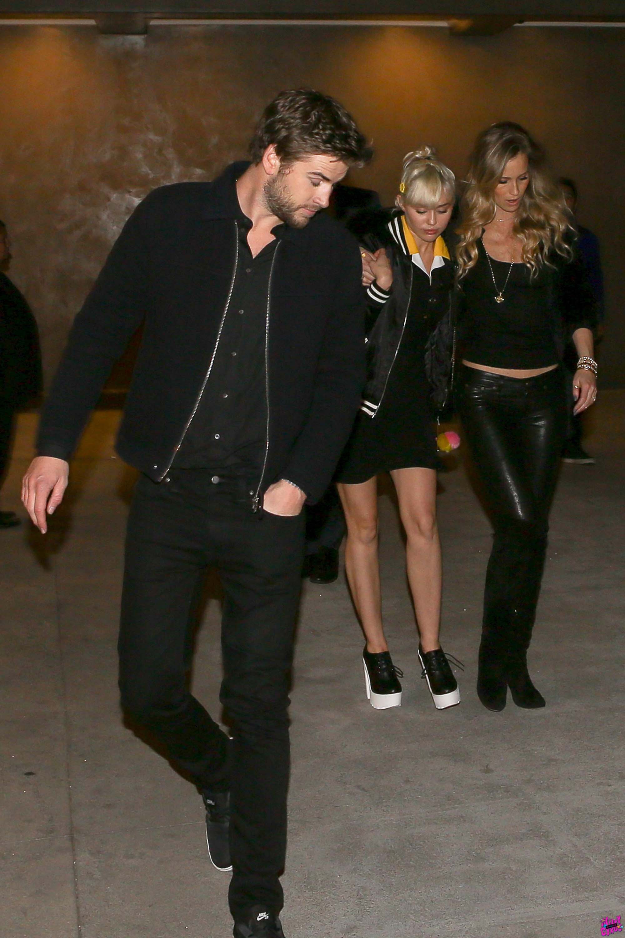 Miley Cyrus was spotted with a girl pal while leaving the Baltaire restaurant