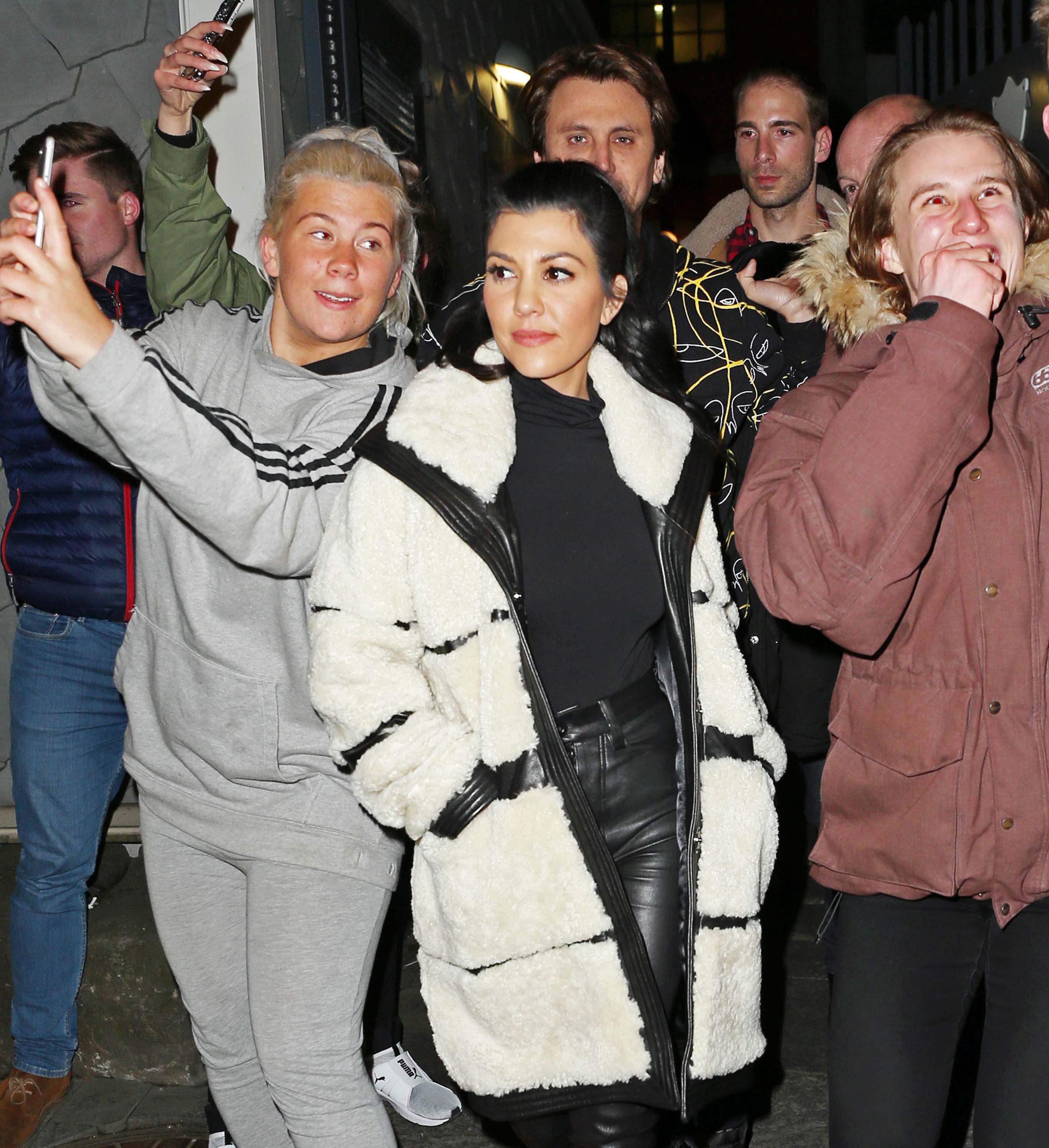Kourtney Kardashian leaving a restaurant in Iceland