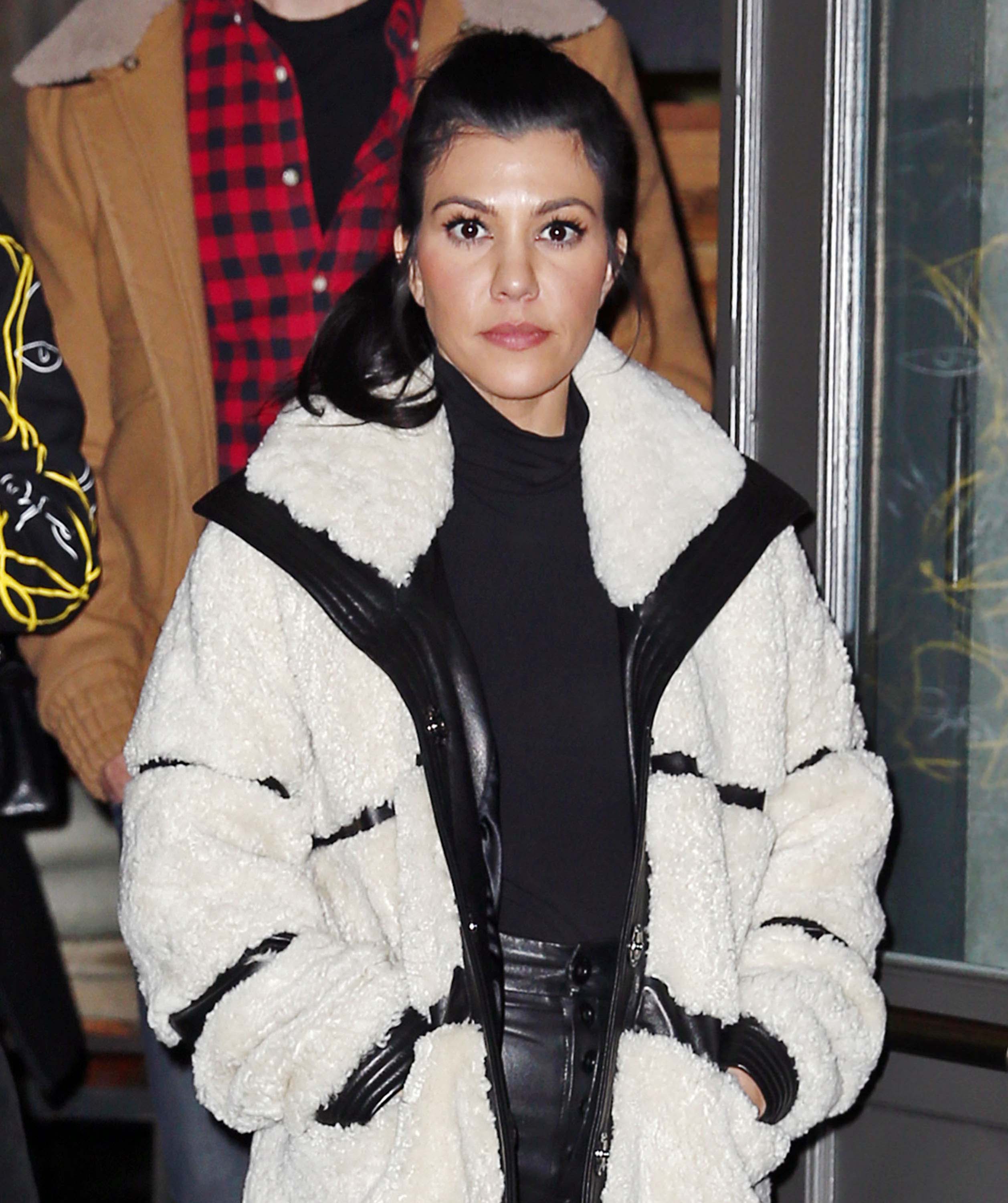 Kourtney Kardashian leaving a restaurant in Iceland