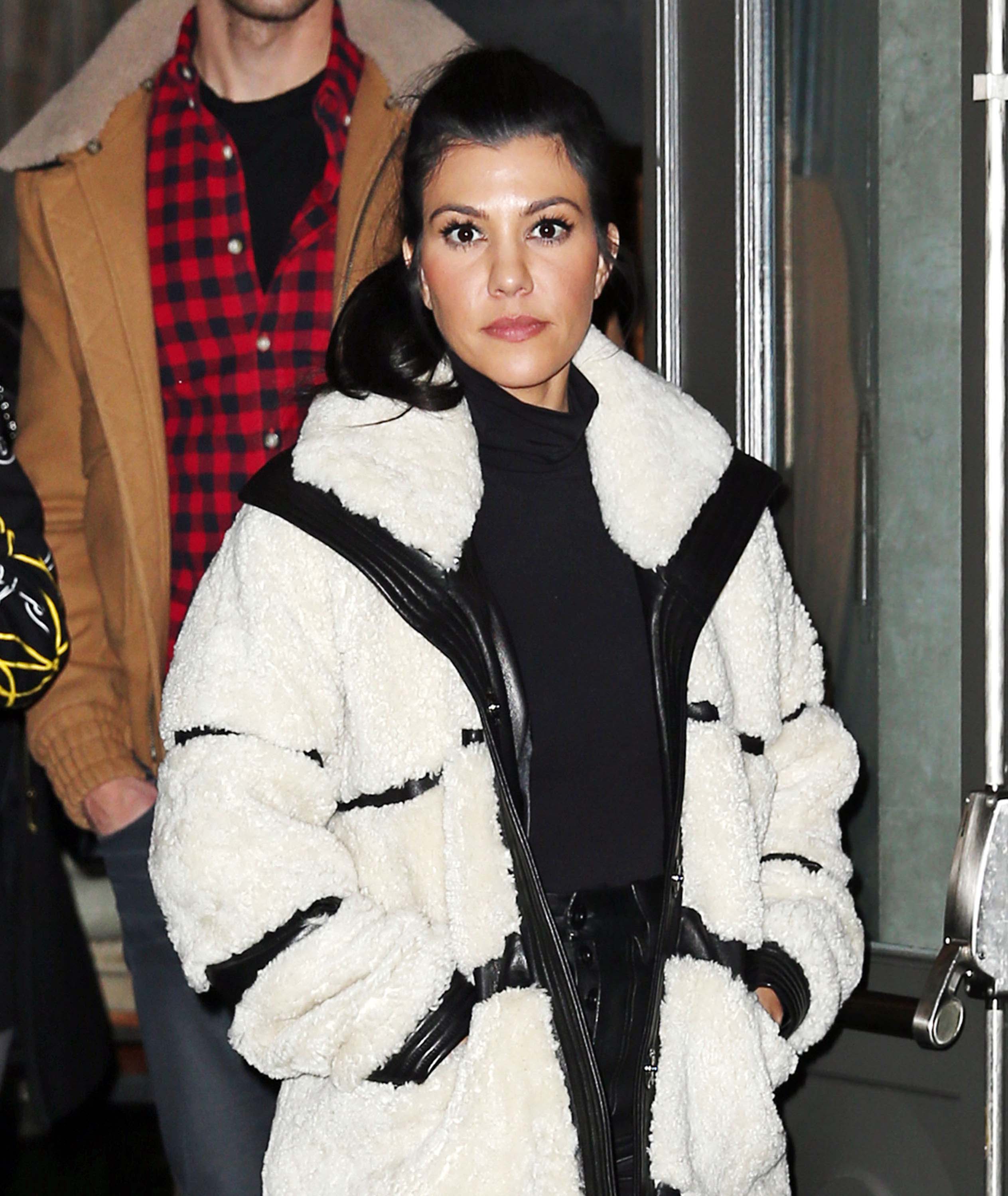 Kourtney Kardashian leaving a restaurant in Iceland