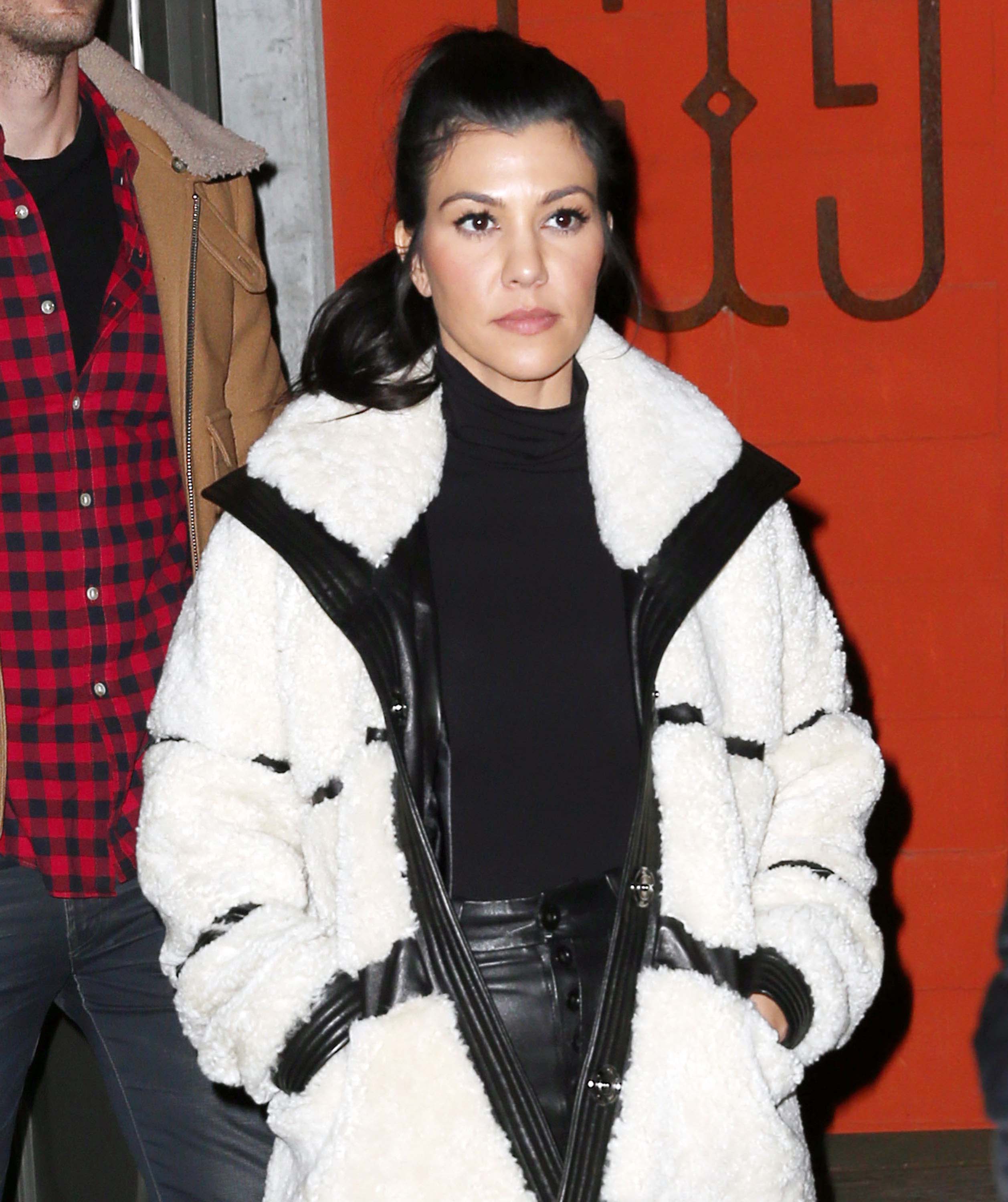 Kourtney Kardashian leaving a restaurant in Iceland