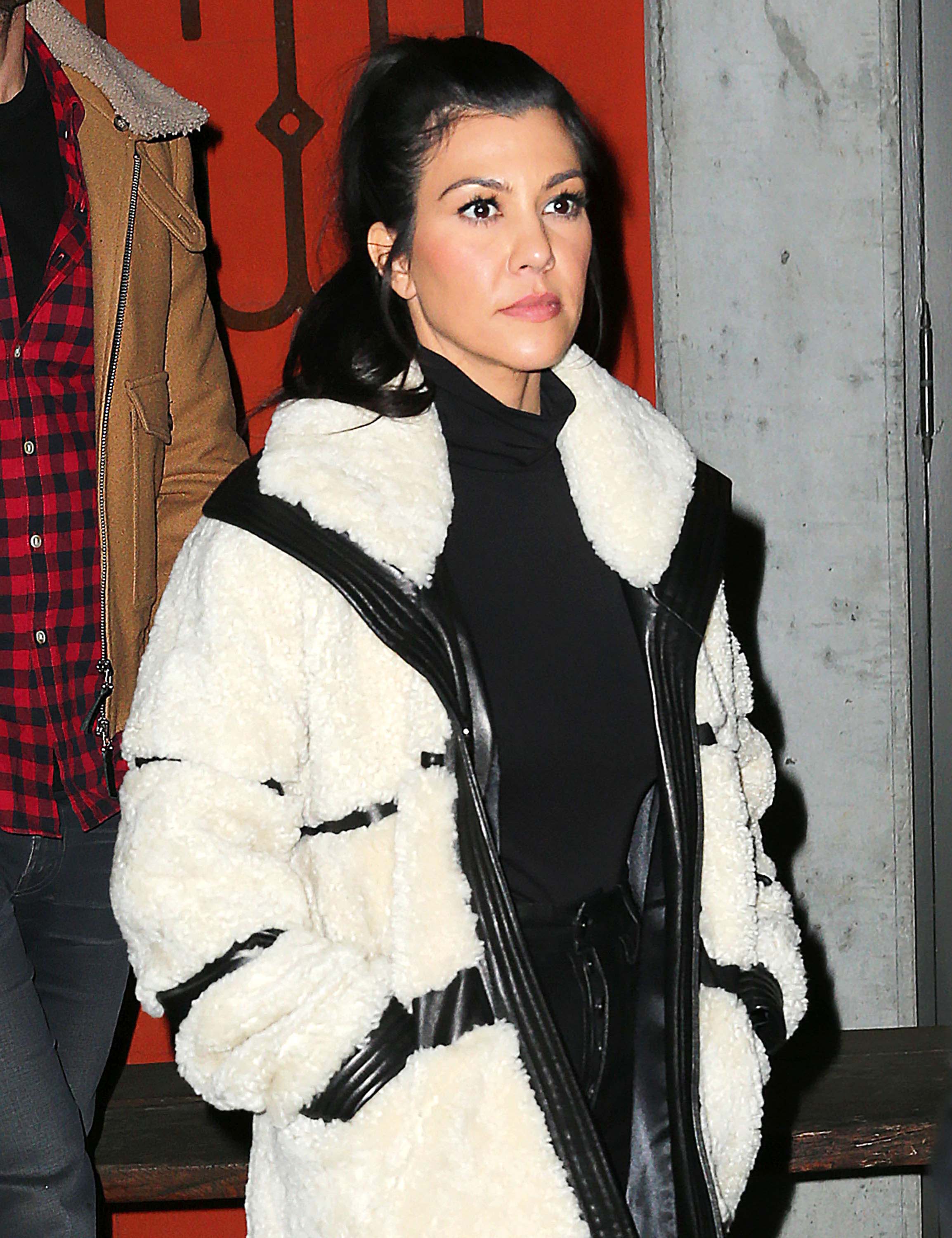 Kourtney Kardashian leaving a restaurant in Iceland