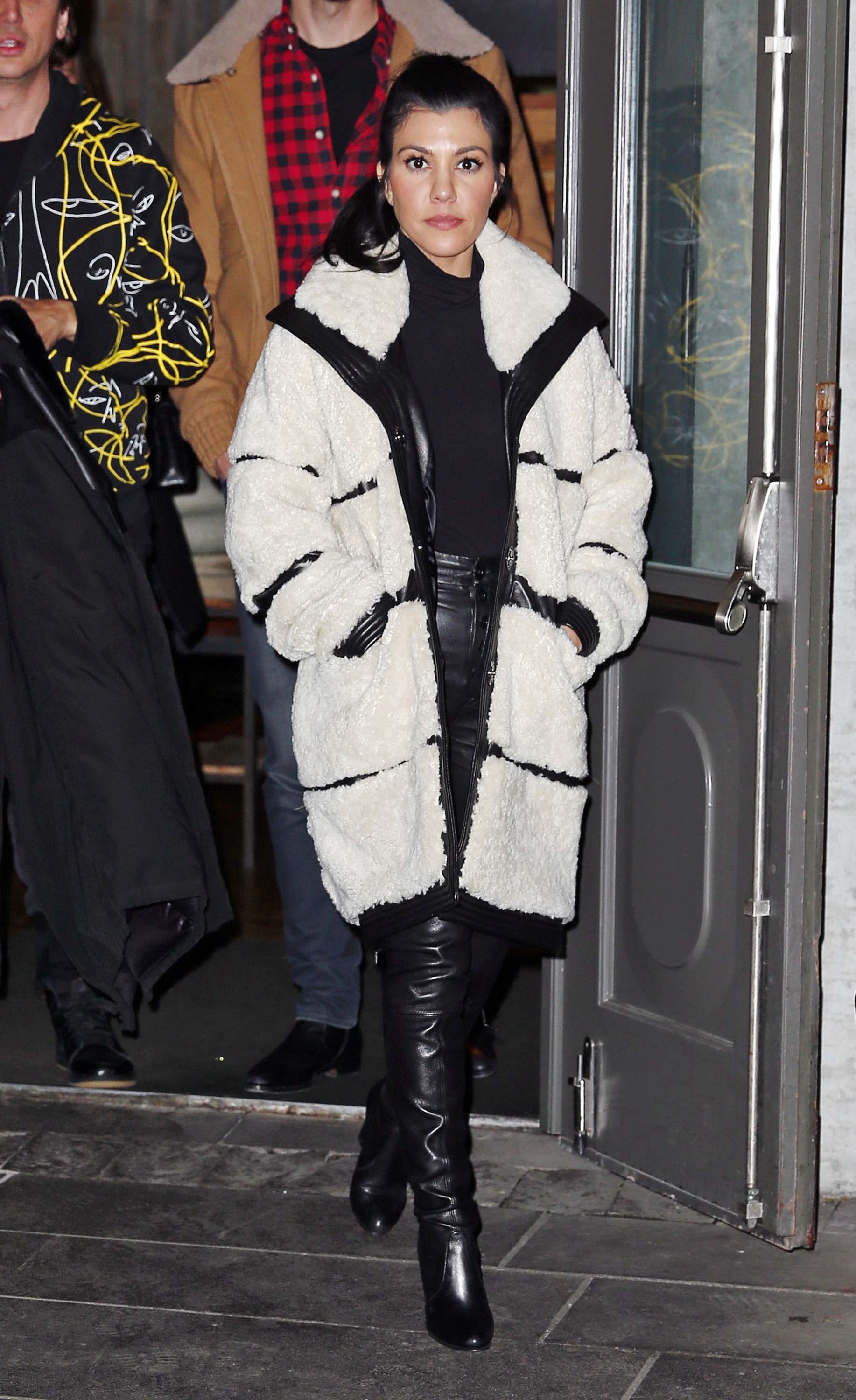 Kourtney Kardashian leaving a restaurant in Iceland